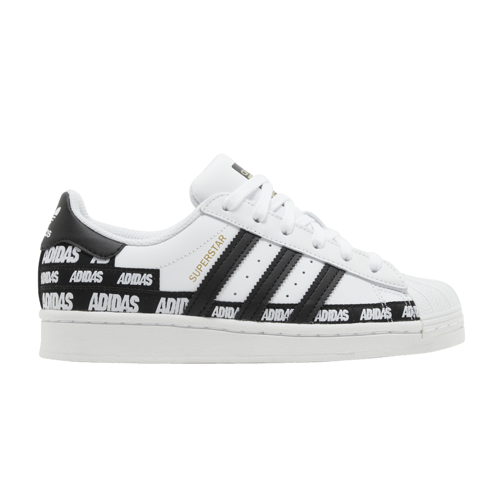 Adidas Superstar J 'Wordmark Heel Stripe - Cloud White'