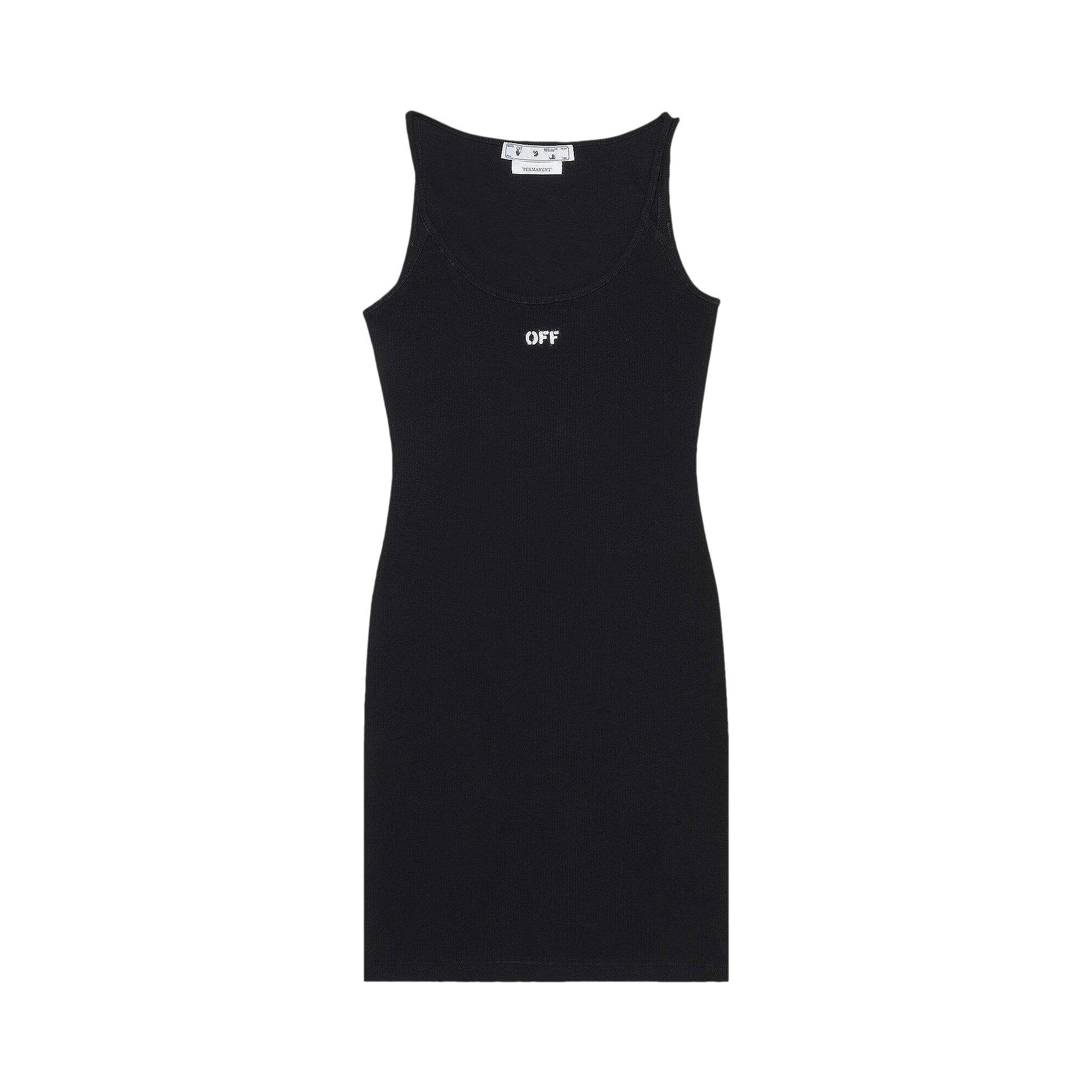 Off-White Off Stamp Rib Basic Tank Dress 'Black/White'