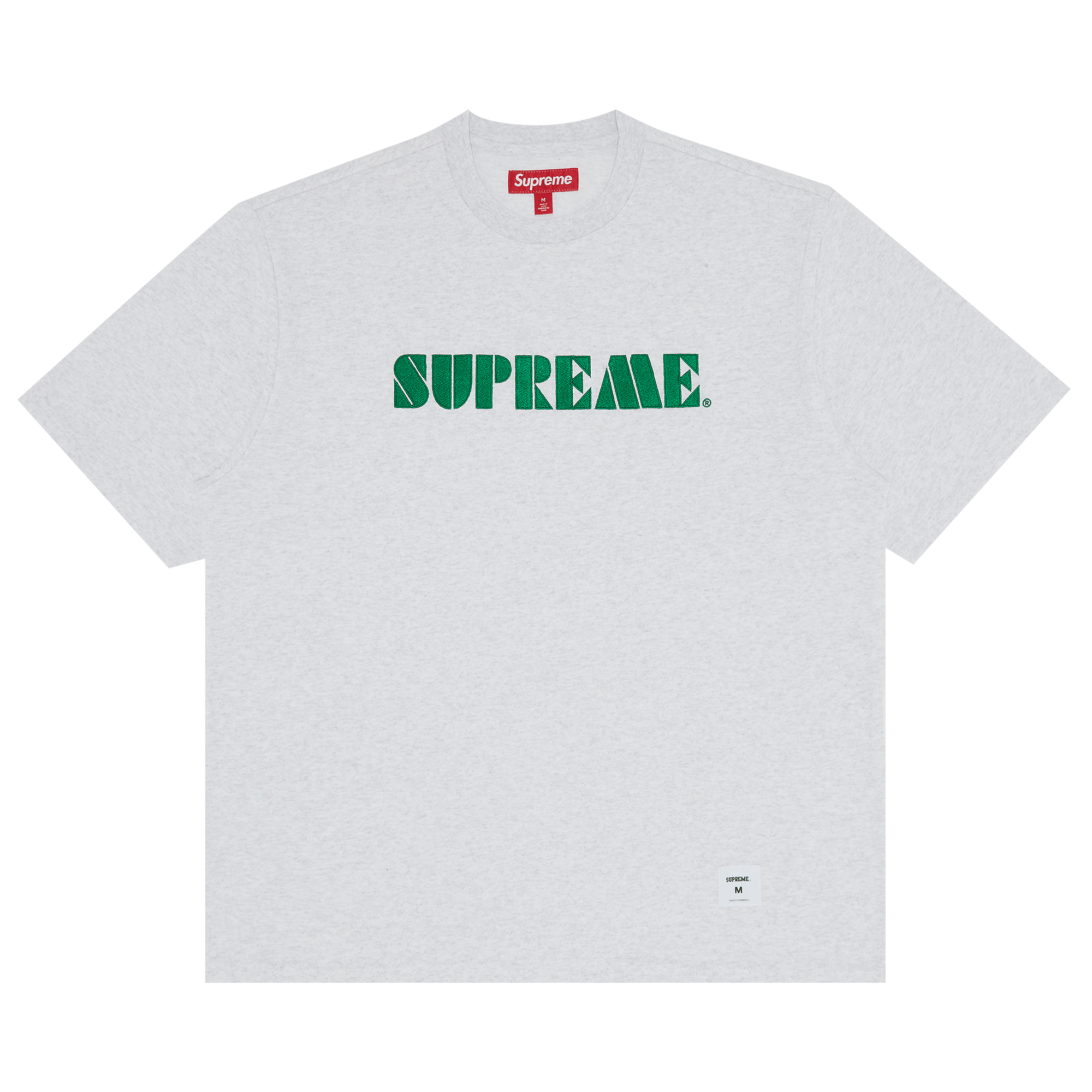 Supreme Stencil Embroidered Short-Sleeve Top 'Ash Grey'