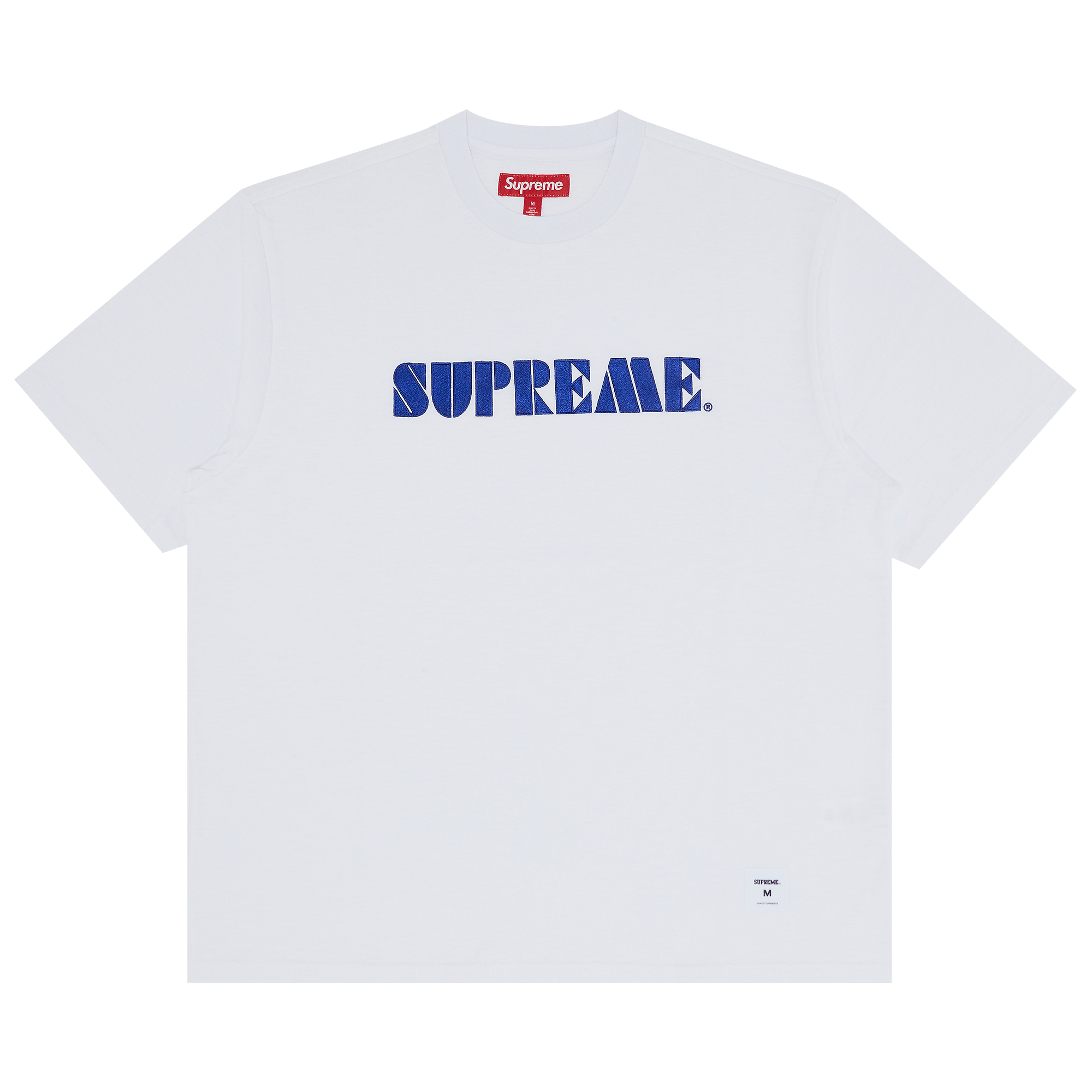 Supreme Stencil Embroidered Short-Sleeve Top 'White'