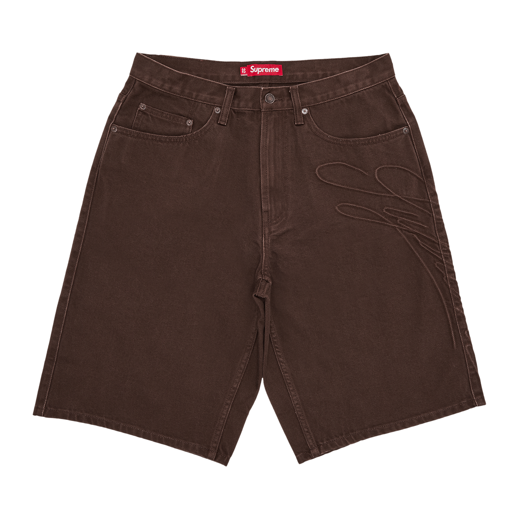 Supreme Script Baggy Denim Short 'Brown'