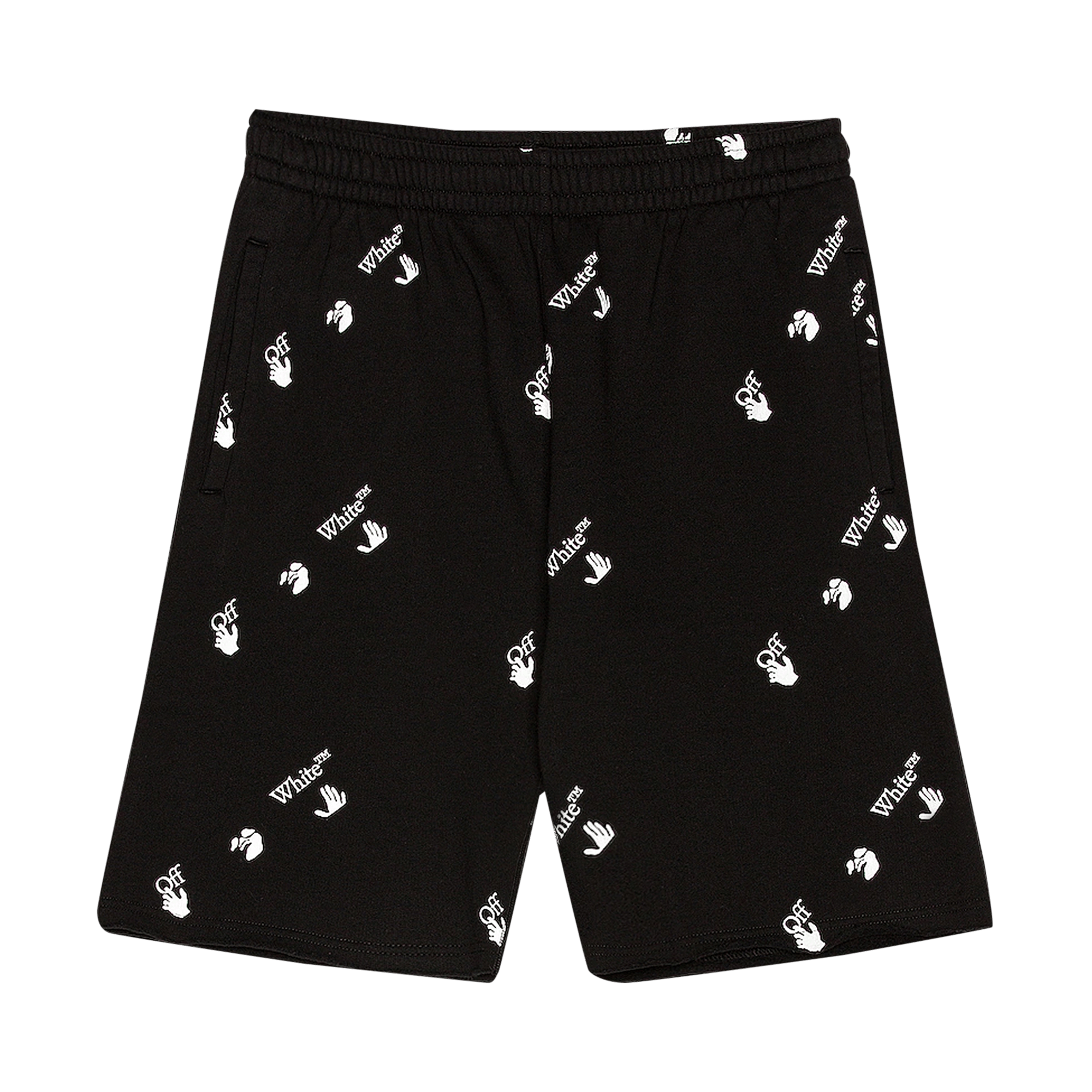 Off-White Logo Allover Sweatshorts 'Black/White'