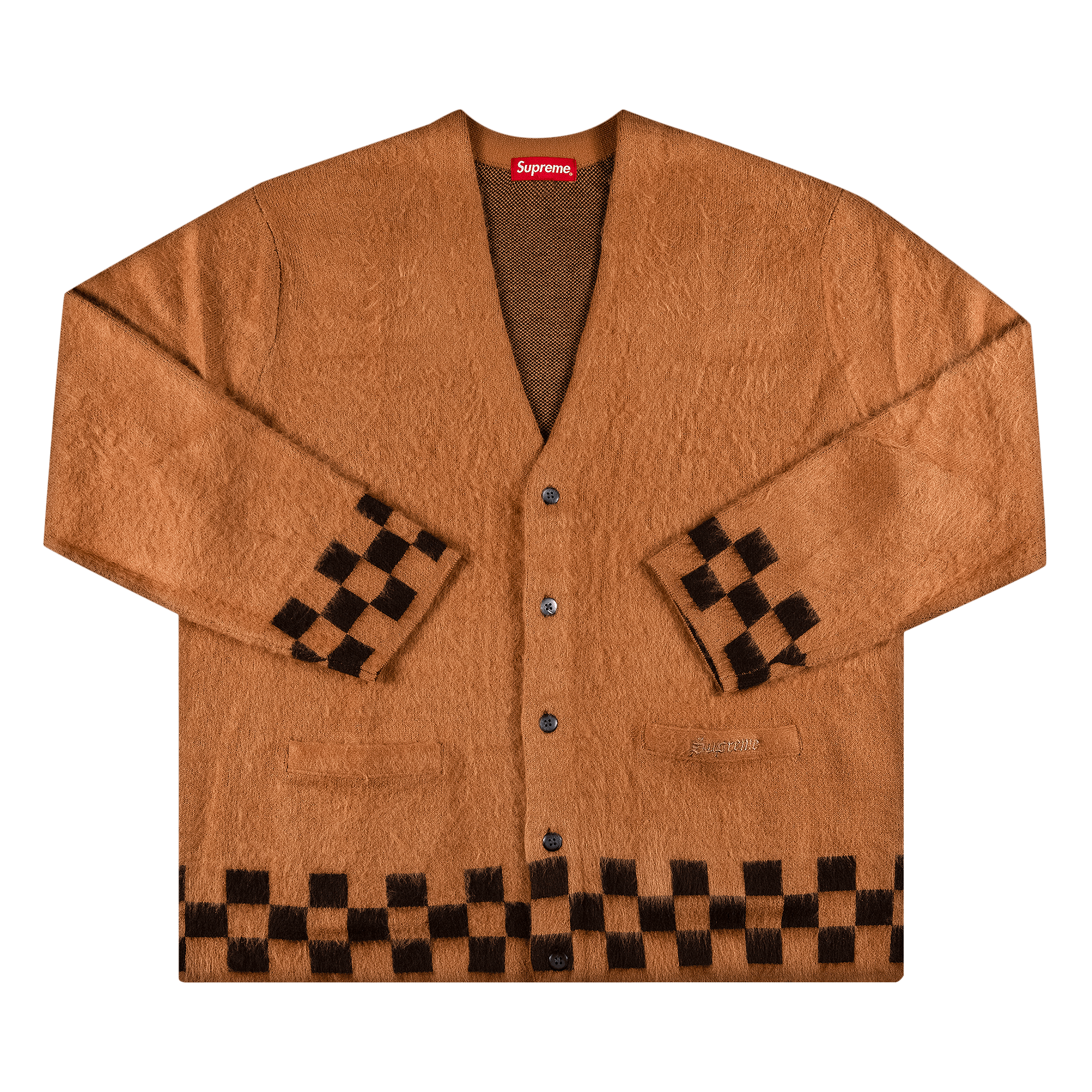 Supreme Brushed Checkerboard Cardigan 'Camel'