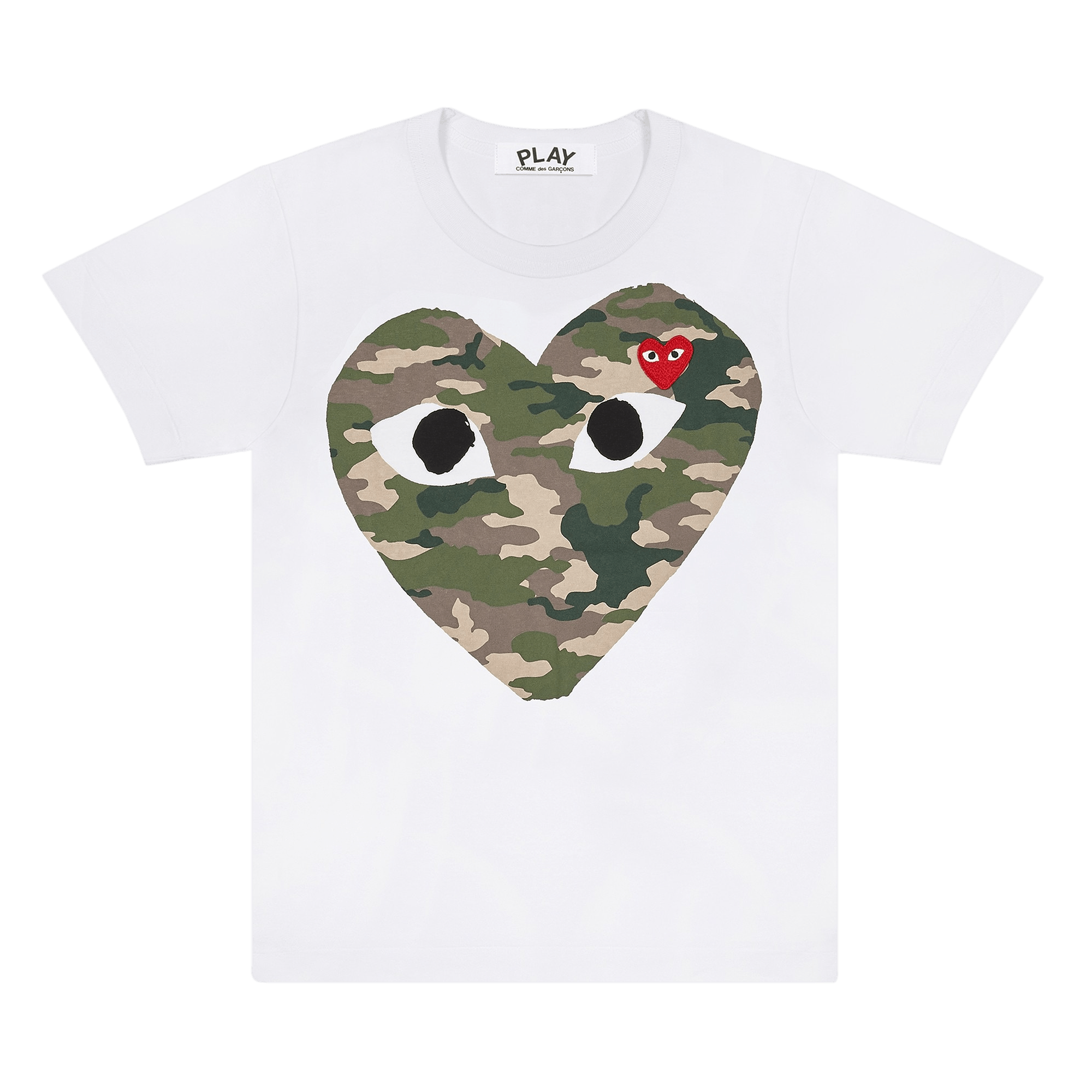 Comme des Garçons PLAY Camouflage Heart T-Shirt 'White'