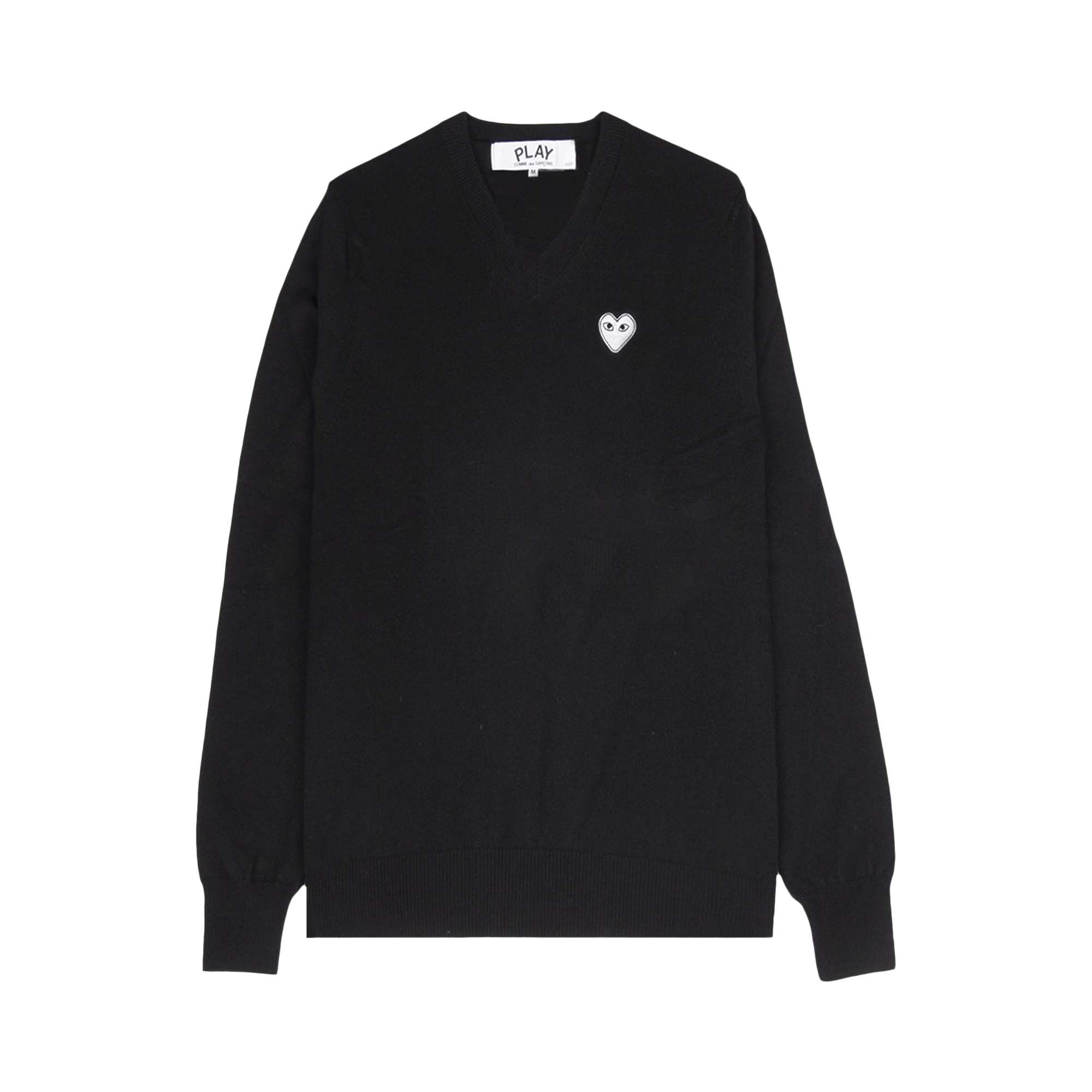 Comme des Garçons PLAY Heart V-Neck Sweater 'Black'