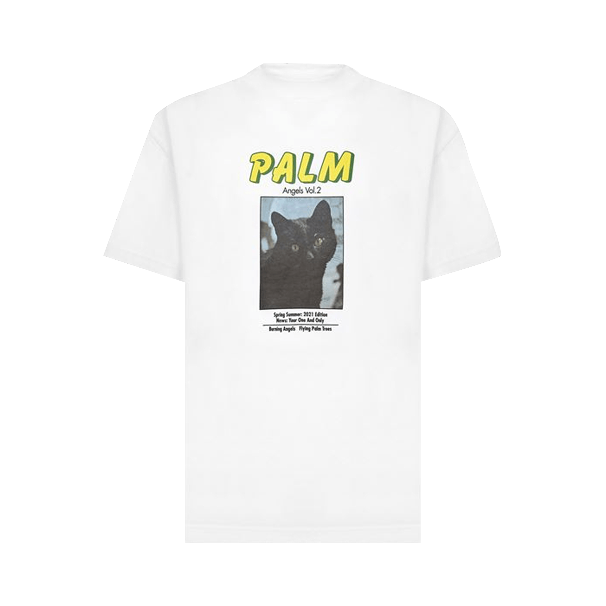 Palm Angels Black Cat Tee 'White/Black'