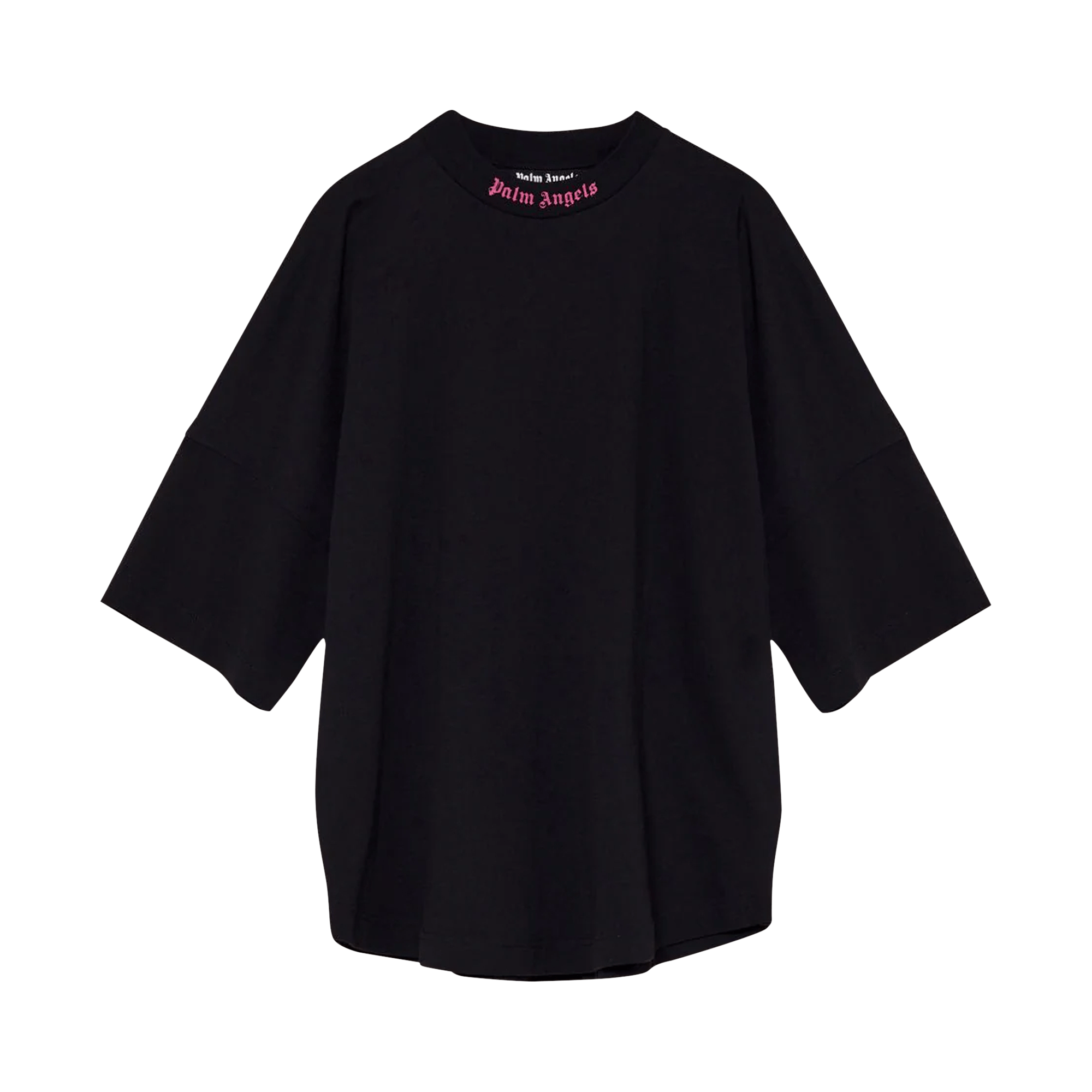 Palm Angels Doubled Logo Over Tee 'Black/Fuchsia'
