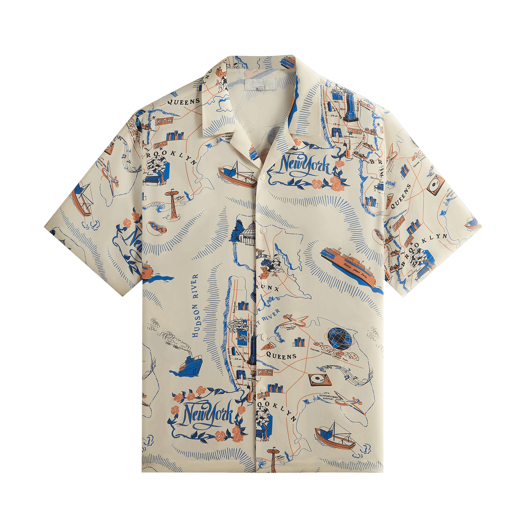 Kith Nyc Thompson Camp Collar Shirt 'Sandrift'