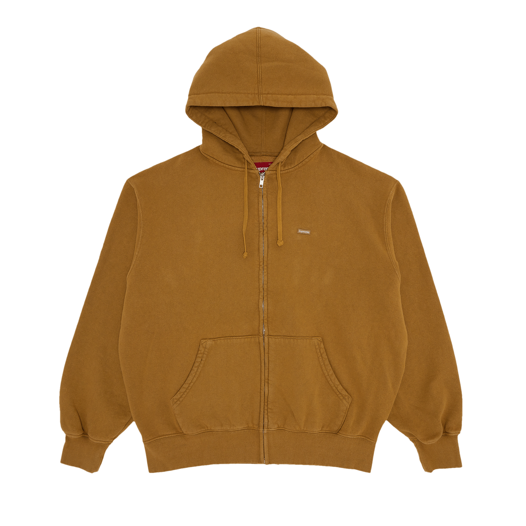 Supreme Overdyed Small Box Zip Up Hooded Sweatshirt 'Sand'