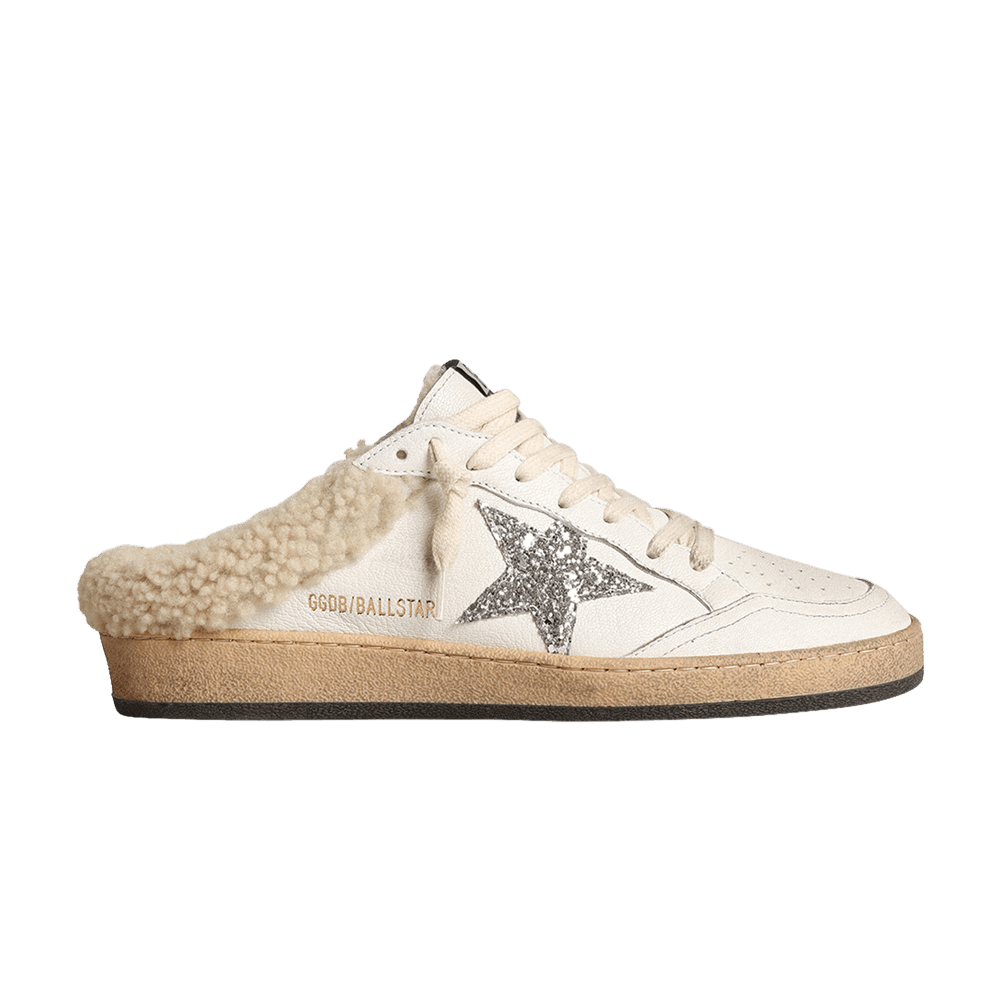 Golden Goose Wmns Ballstar Shearling Sabot 'White Silver'