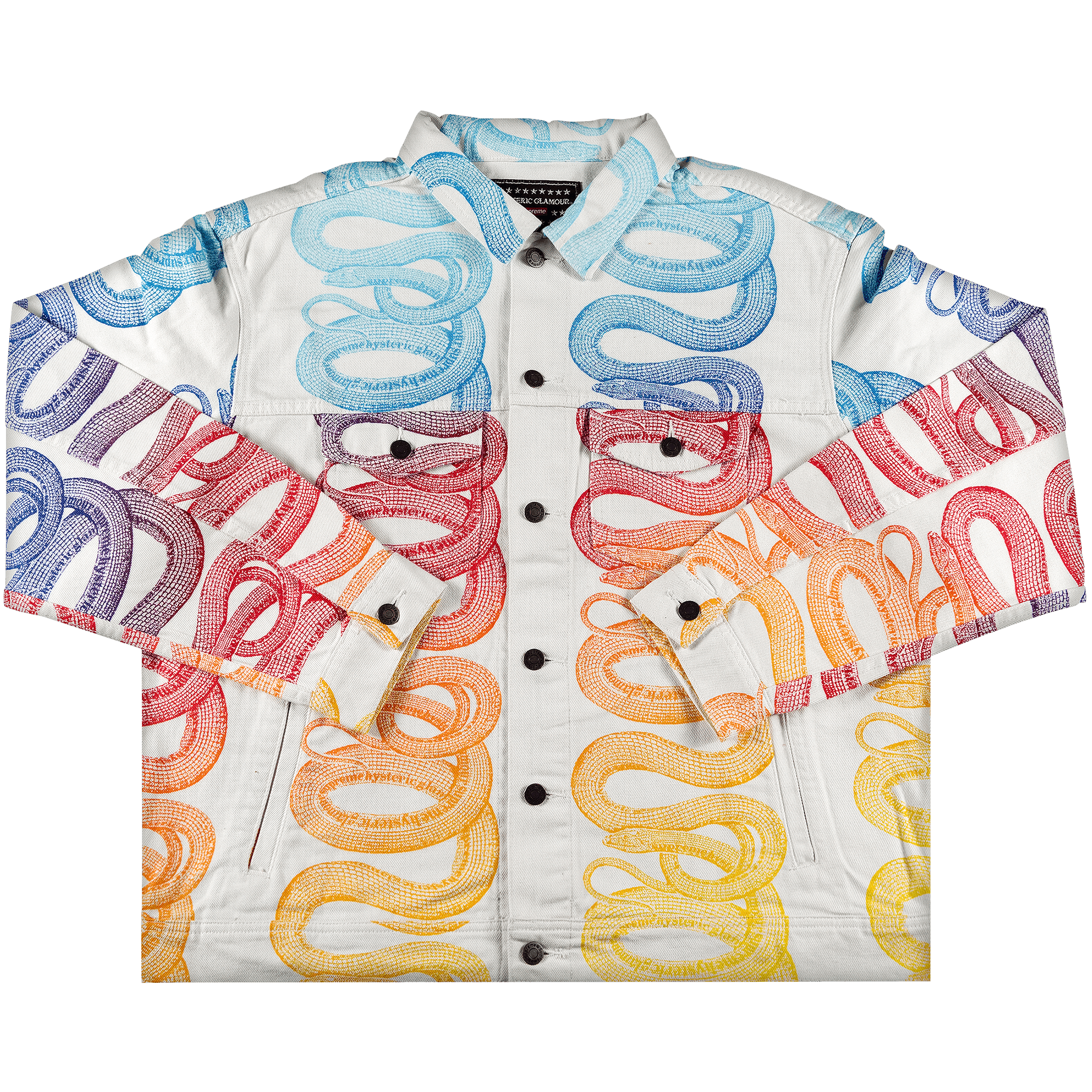 Supreme x Hysteric Glamour Snake Denim Trucker Jacket 'White'