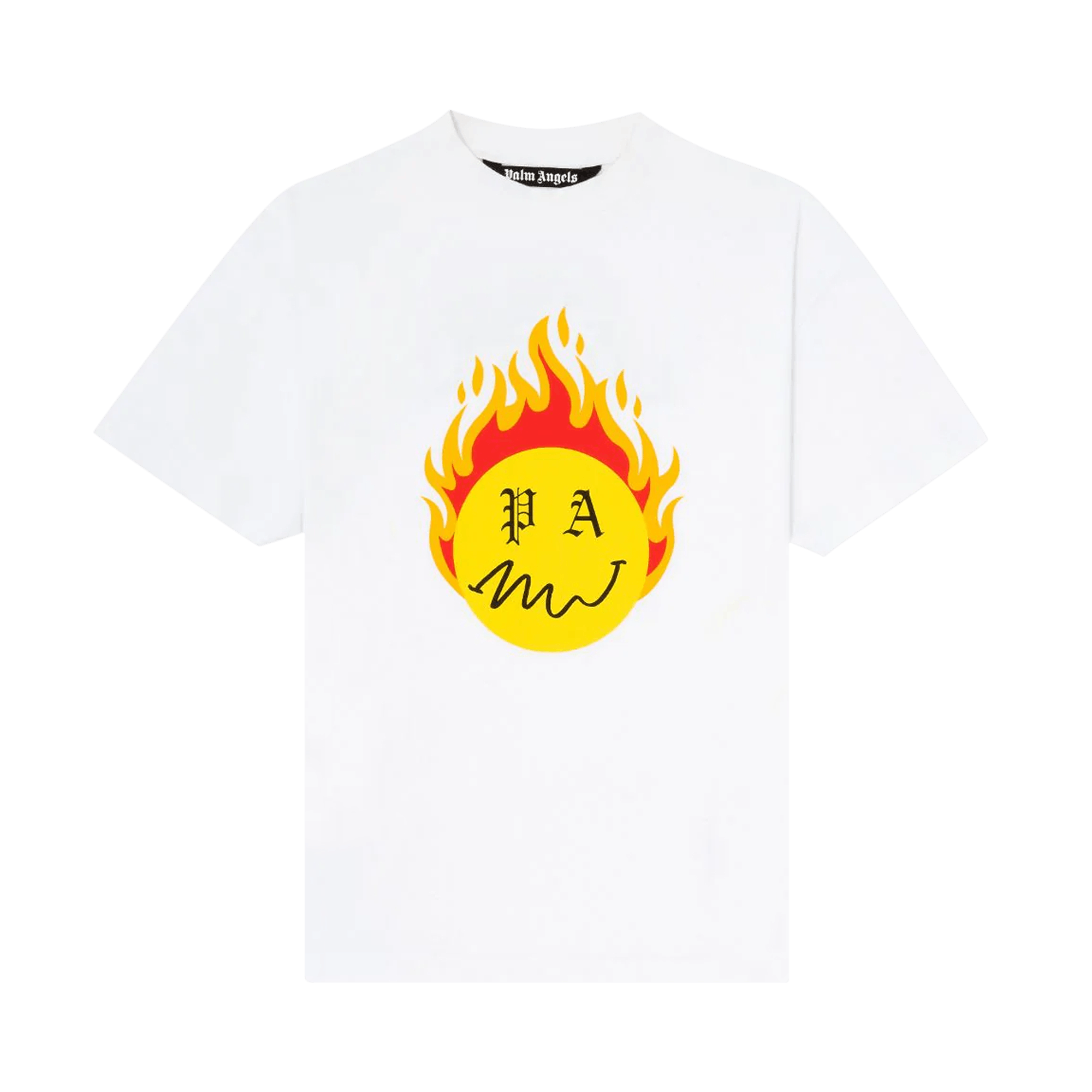 Palm Angels Burning Head Short-Sleeve T-Shirt 'White/Yellow'