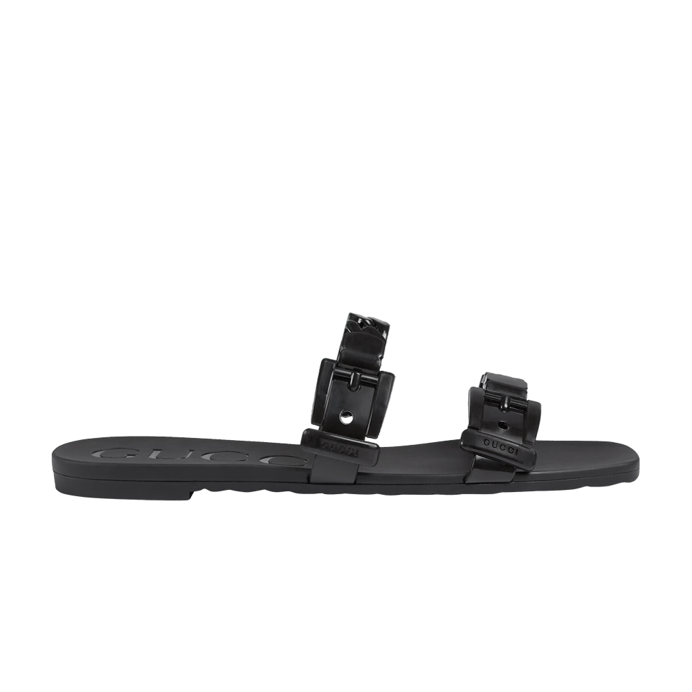 Gucci Wmns Rubber Slide 'Black Rubber Chain'