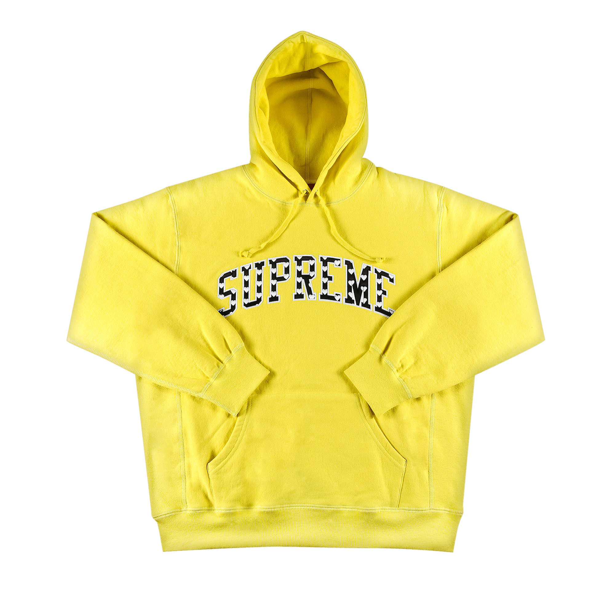 Supreme Hearts Arc Hooded Sweatshirt 'Light Lemon'