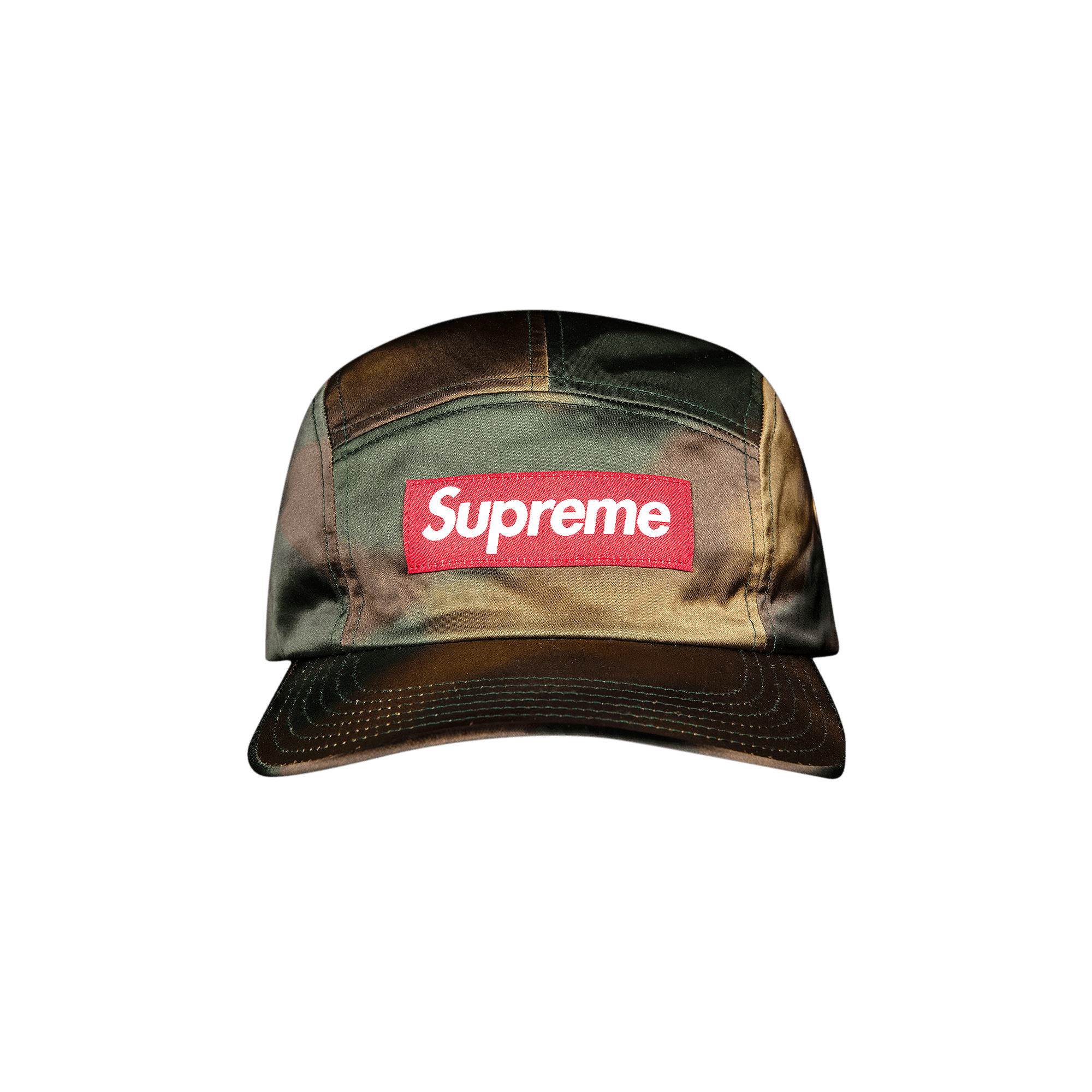 Supreme Washed Satin Camo Camp Cap 'Woodland Camo'