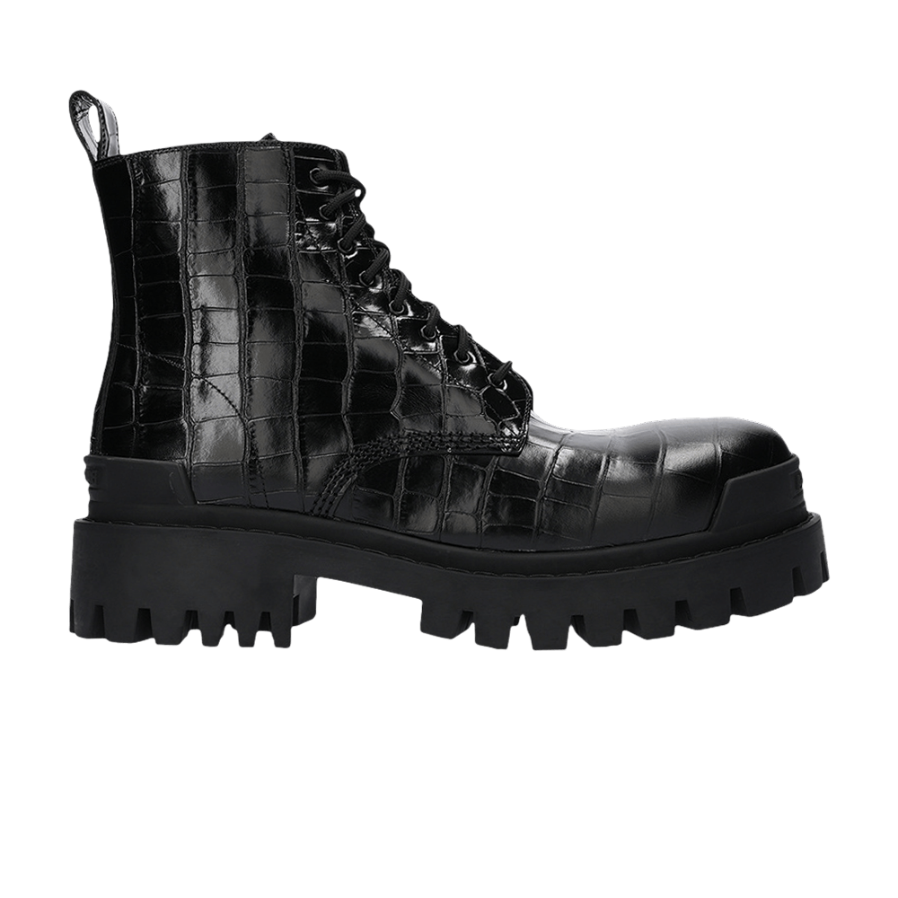 Balenciaga Strike 20mm Boot 'Black Croc Embossed'