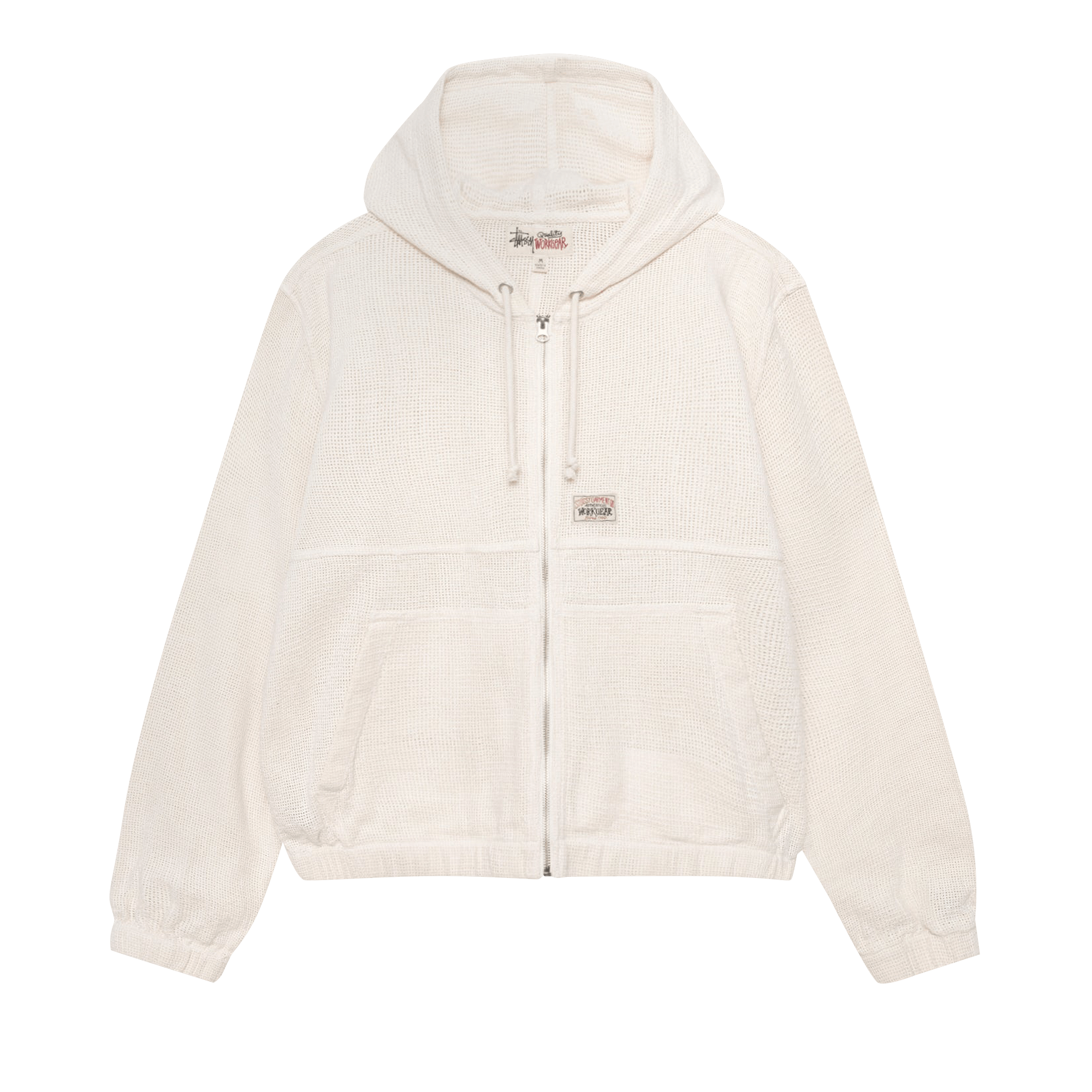 Stussy Mesh Zip Hoodie 'Bone'