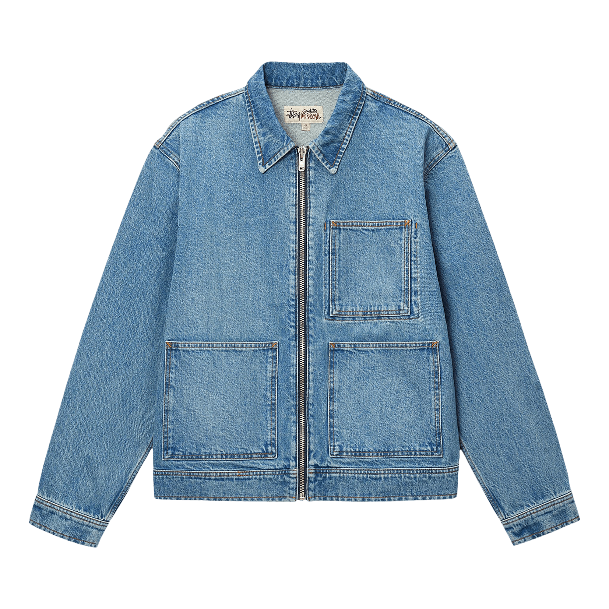 Stussy Zip Work Jacket 'Washed Blue'