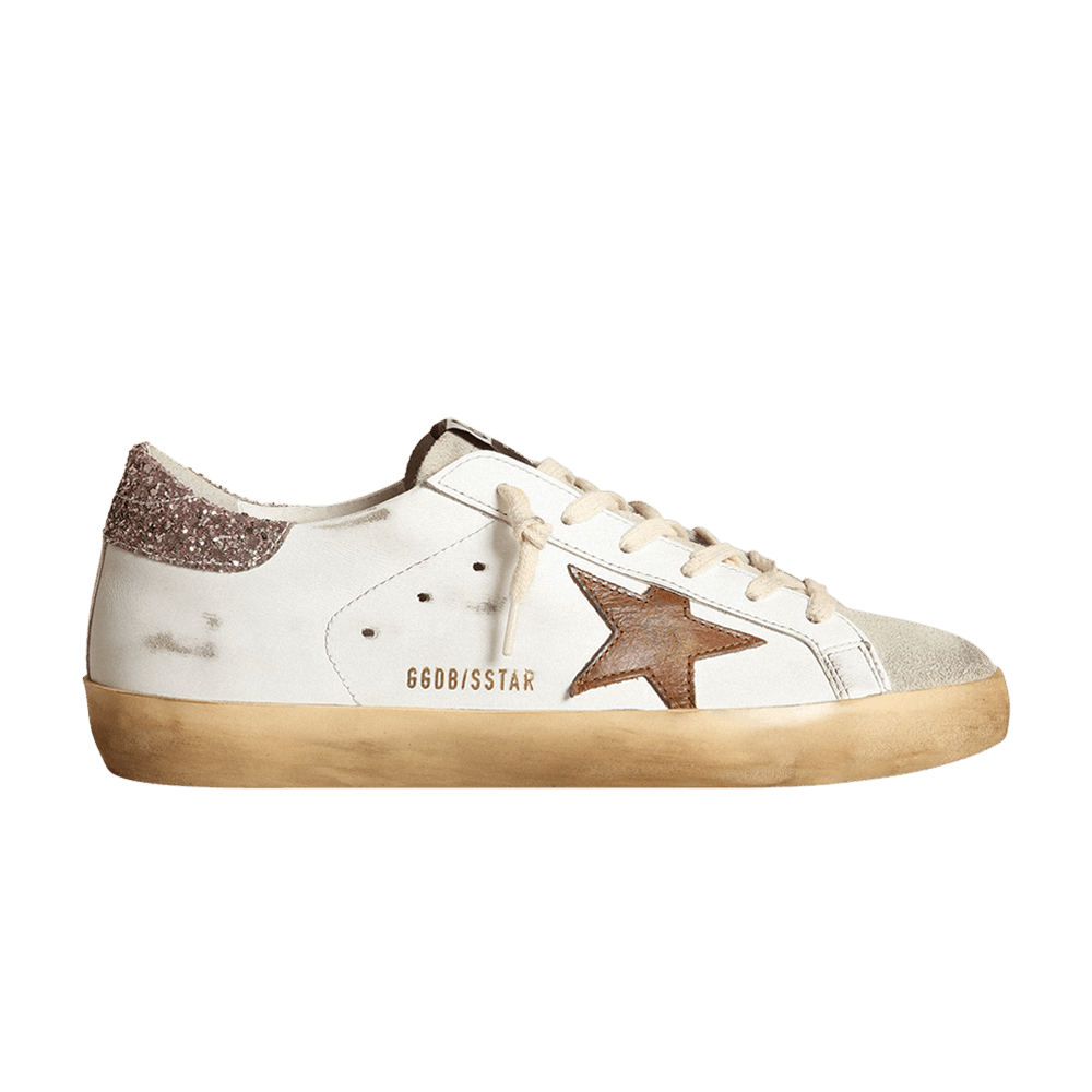 Golden Goose Wmns Superstar 'White Tan Pink Glitter'