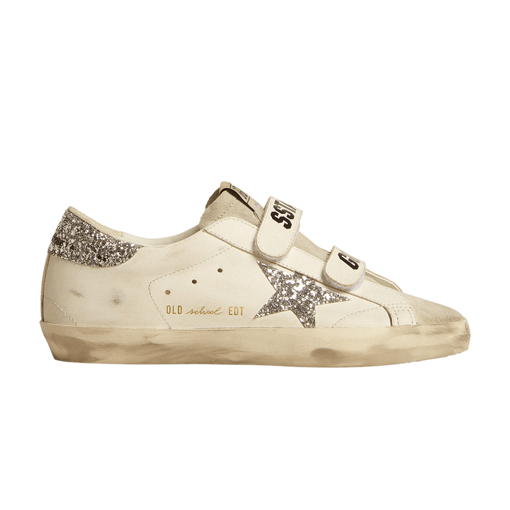 Golden Goose Wmns Old School 'White Silver Glitter'
