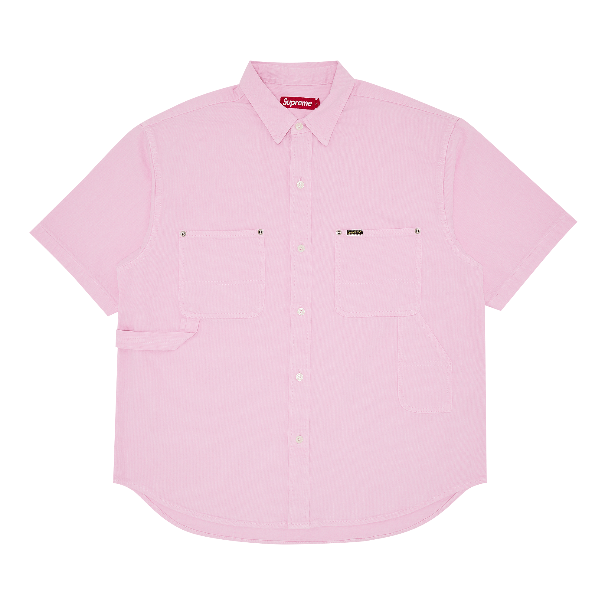 Supreme Loose Fit Short-Sleeve Denim Painter Shirt 'Pink'