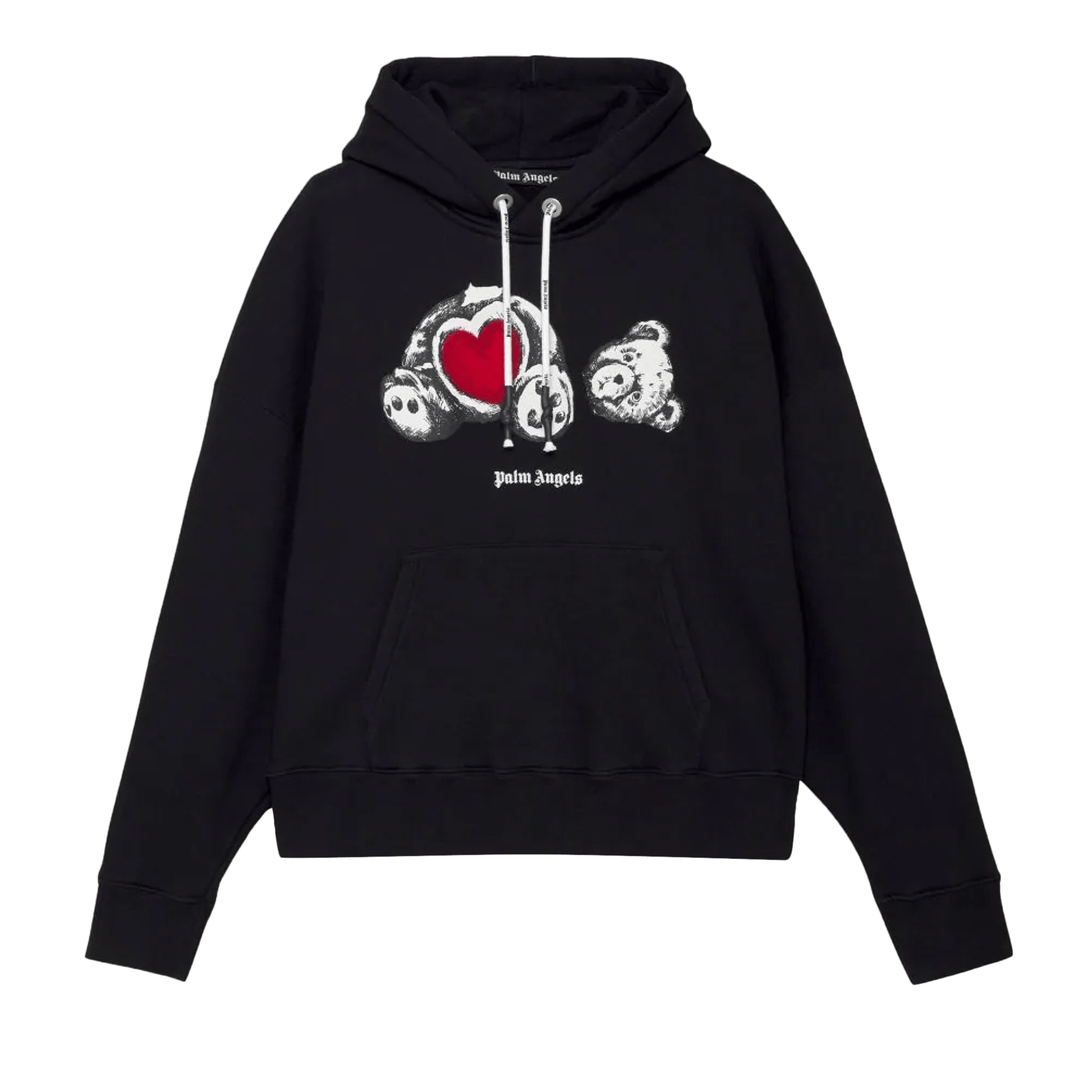 Palm Angels Bear In Love Hoodie 'Black/White'