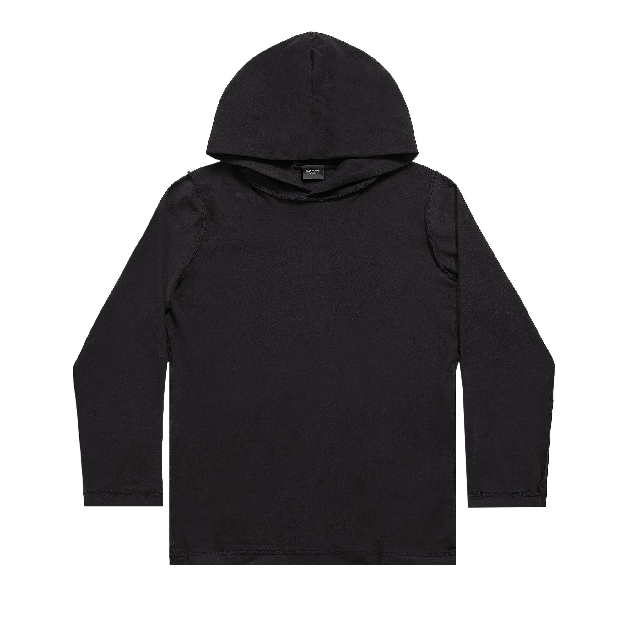 Balenciaga Long-Sleeve Hooded T-Shirt 'Faded Black'