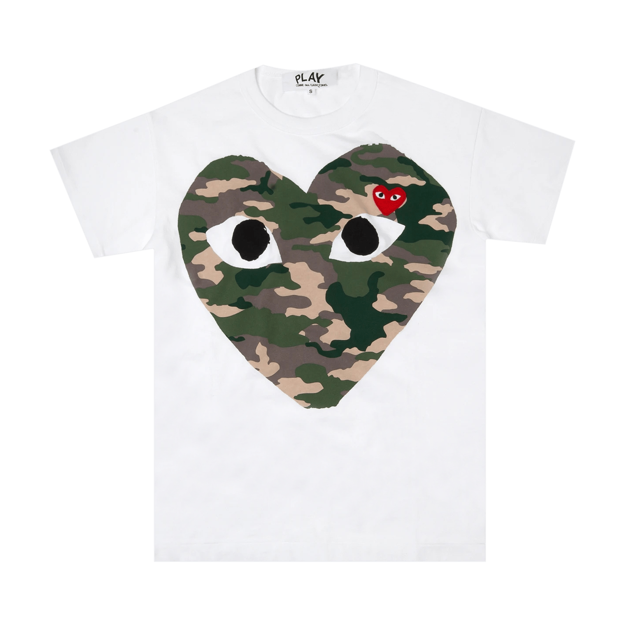 Comme des Garçons PLAY Camo Heart Logo Tee 'White'