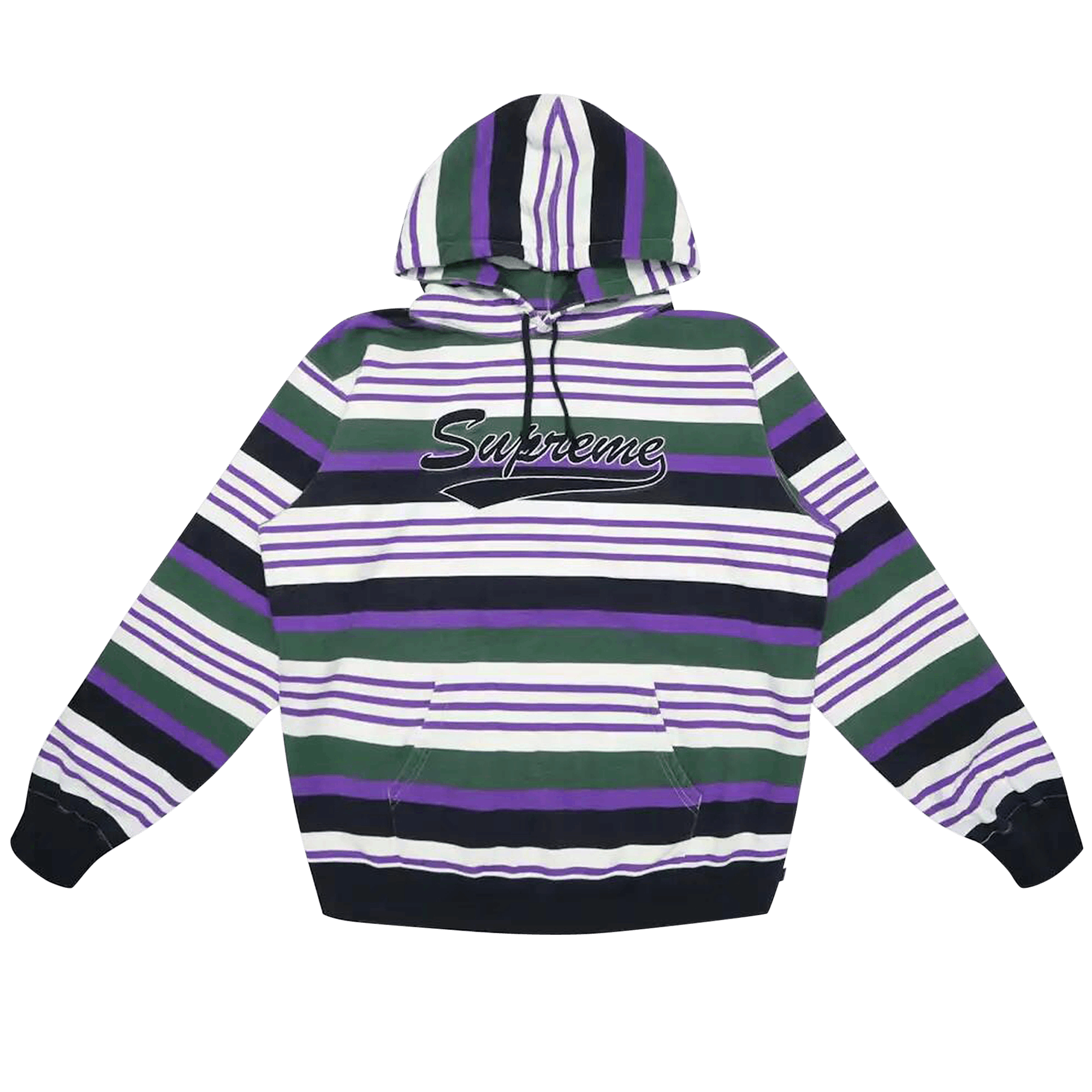 Supreme Striped Hooded Sweatshirt 'Black'