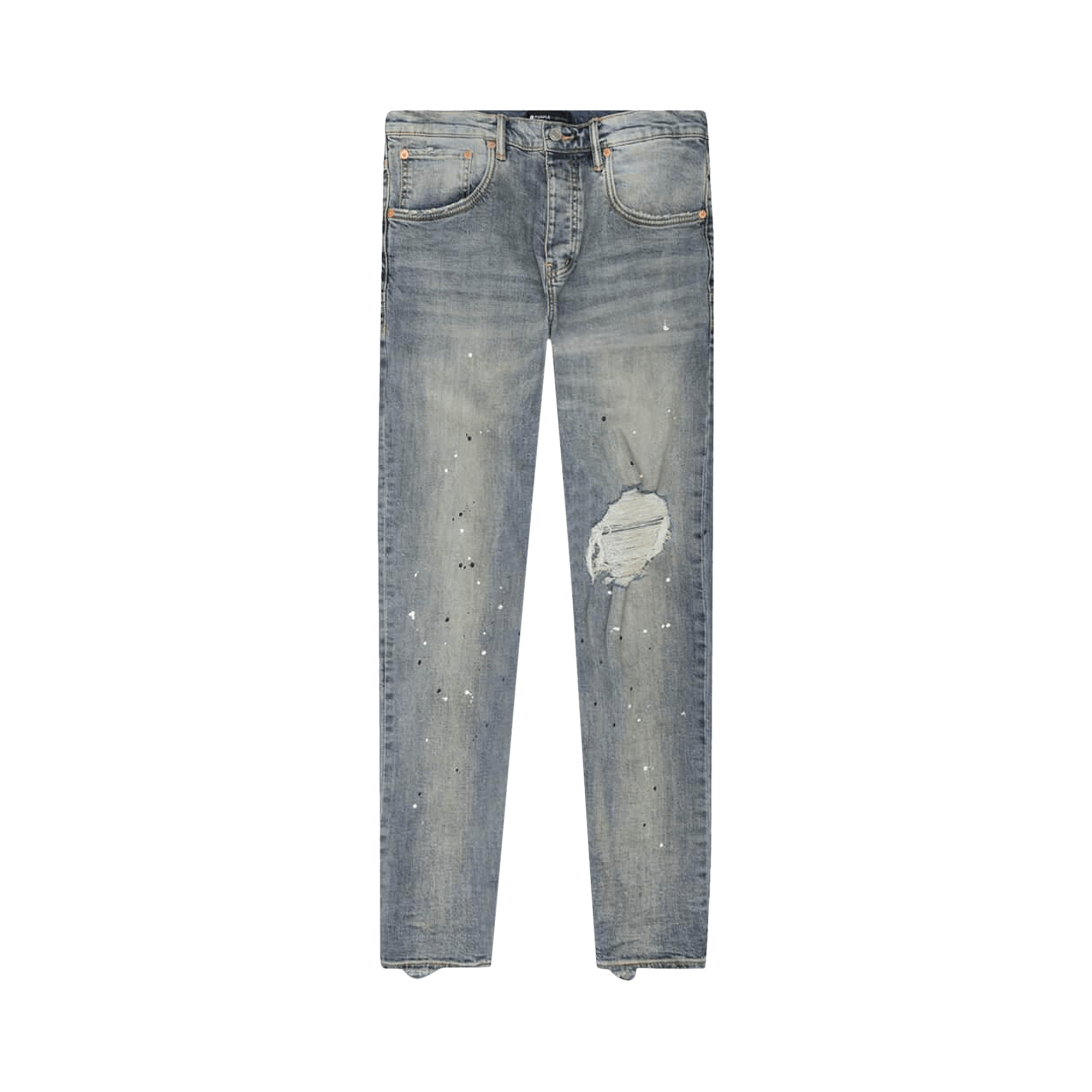 PURPLE BRAND Mid Rise Destroy Paint Jeans 'Blue'