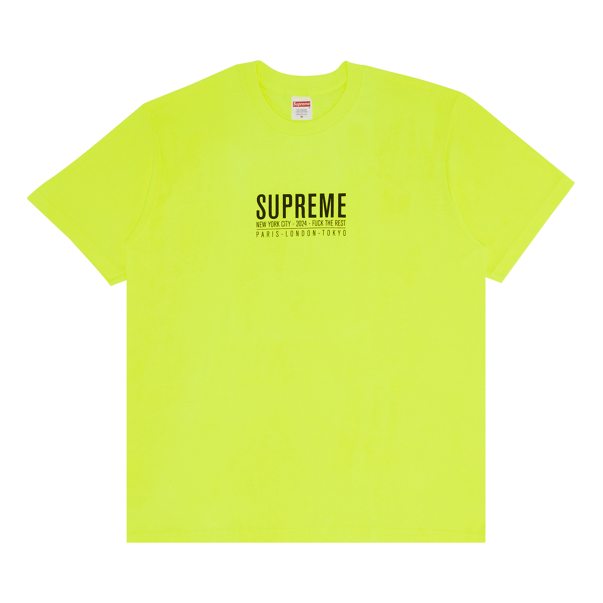 Supreme Paris Tee 'Fluorescent Yellow'