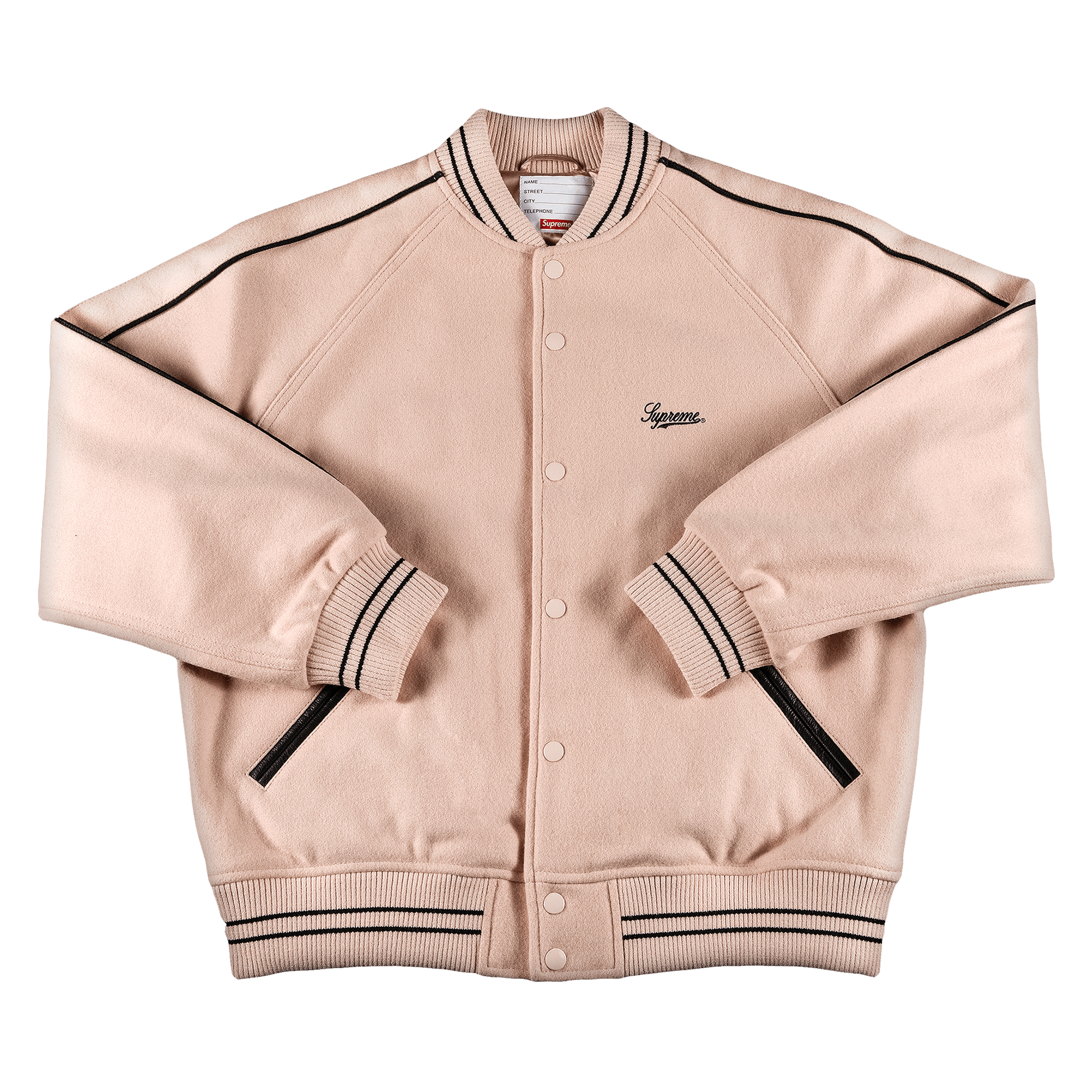 Supreme x Jamie Reid It's All Bollocks Varsity Jacket 'Dusty Pink'
