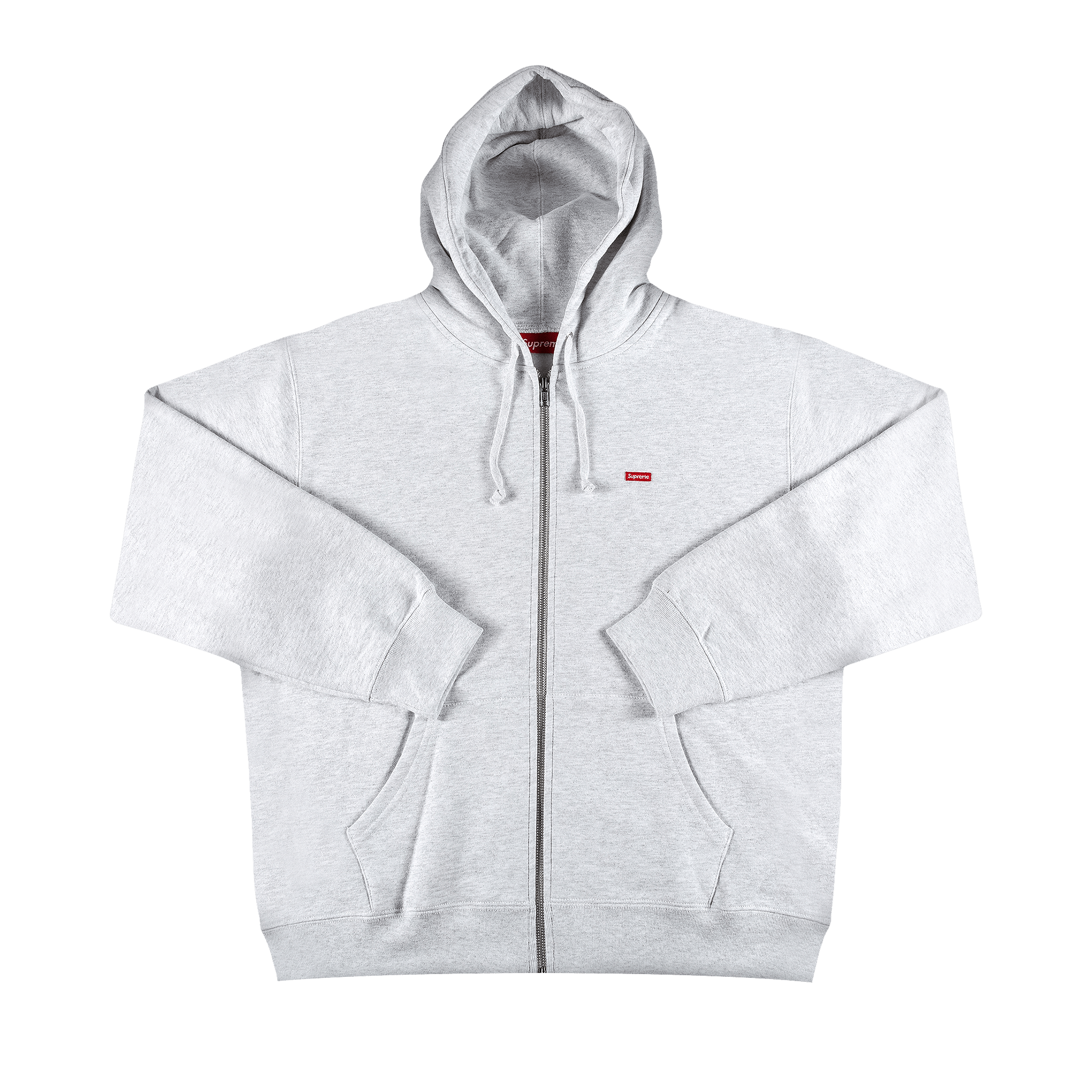 Supreme Small Box Zip Up Hooded Sweatshirt 'Ash Grey'