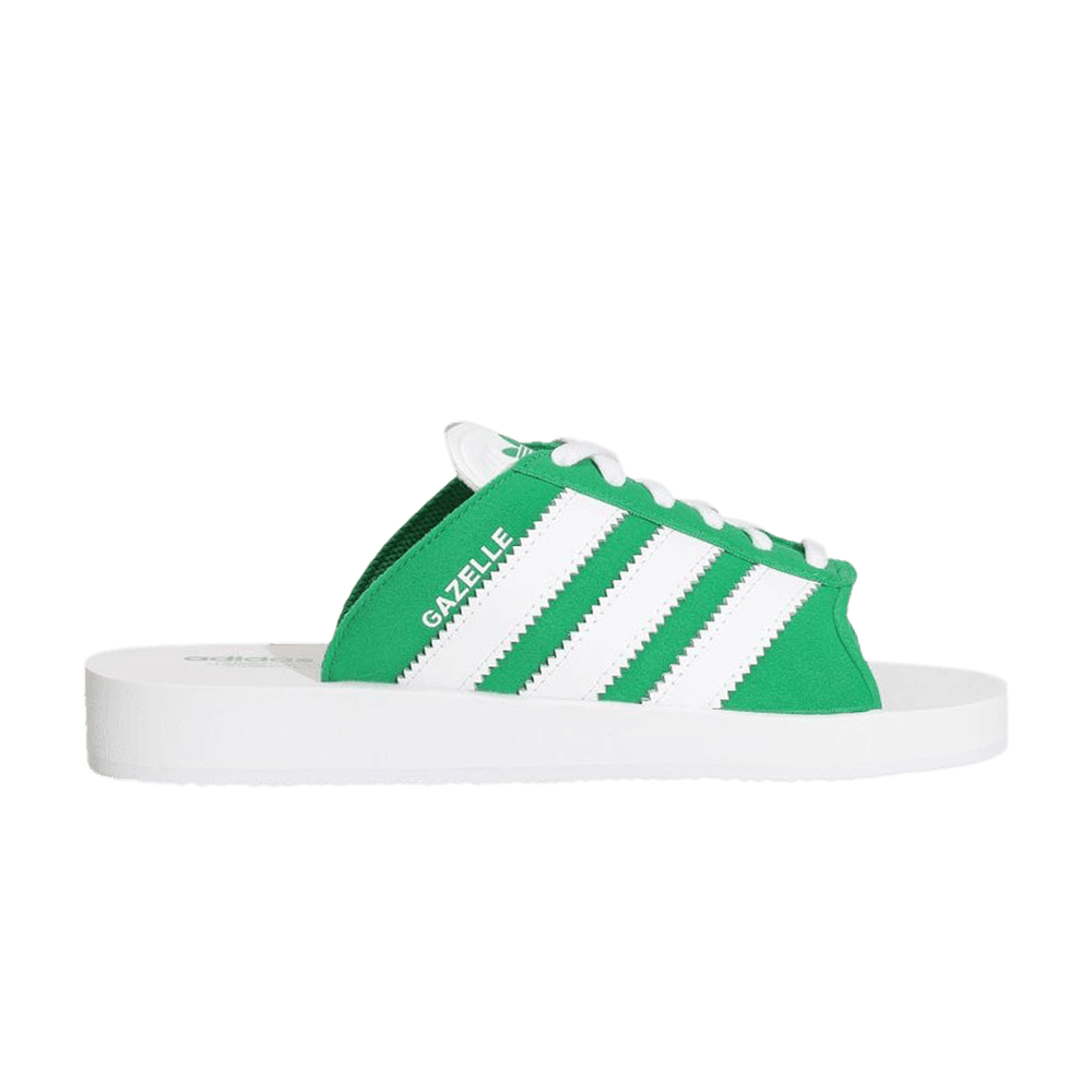 ★Adidas Gazelle Beach Slides Green White★ Gazelle Beach Slides Adidas Originals 'Green' Women's US W 8