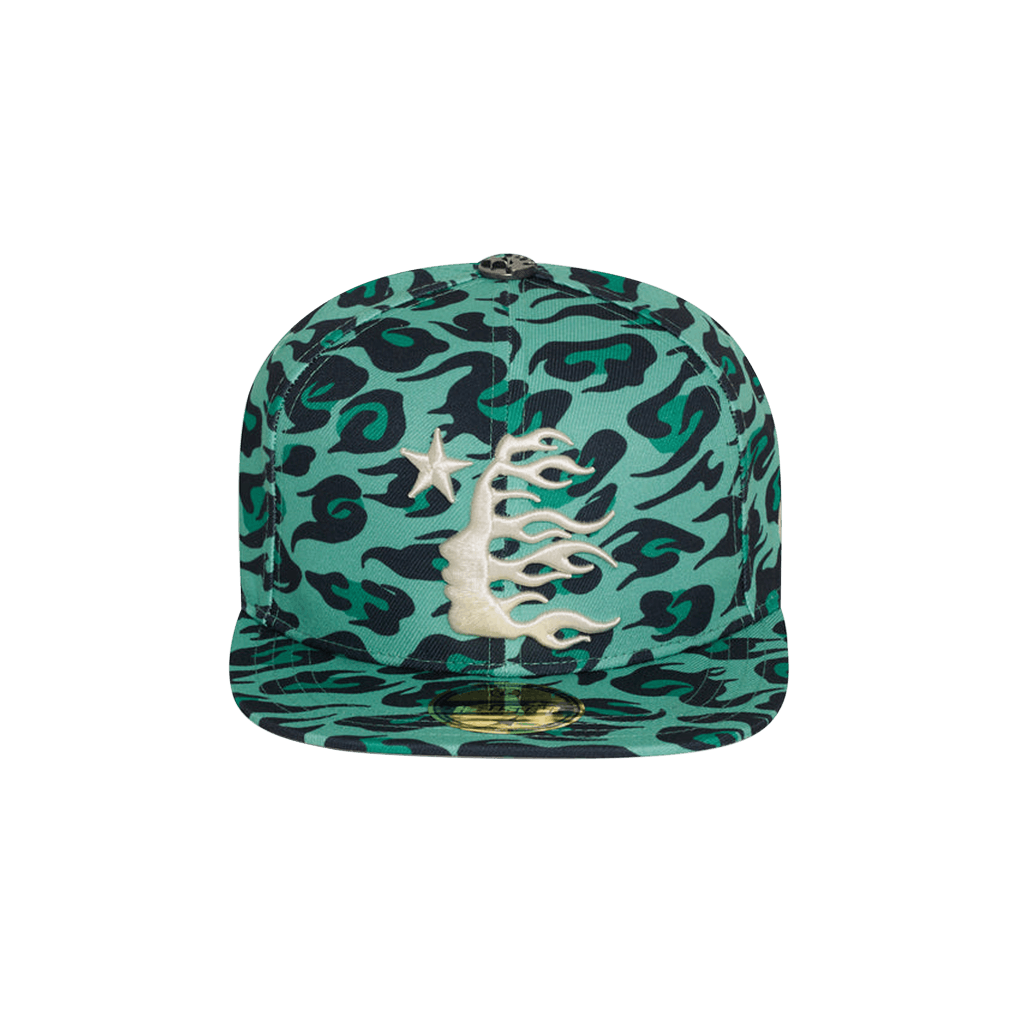 Hellstar Cheetah Print Fitted Hat 'Green'