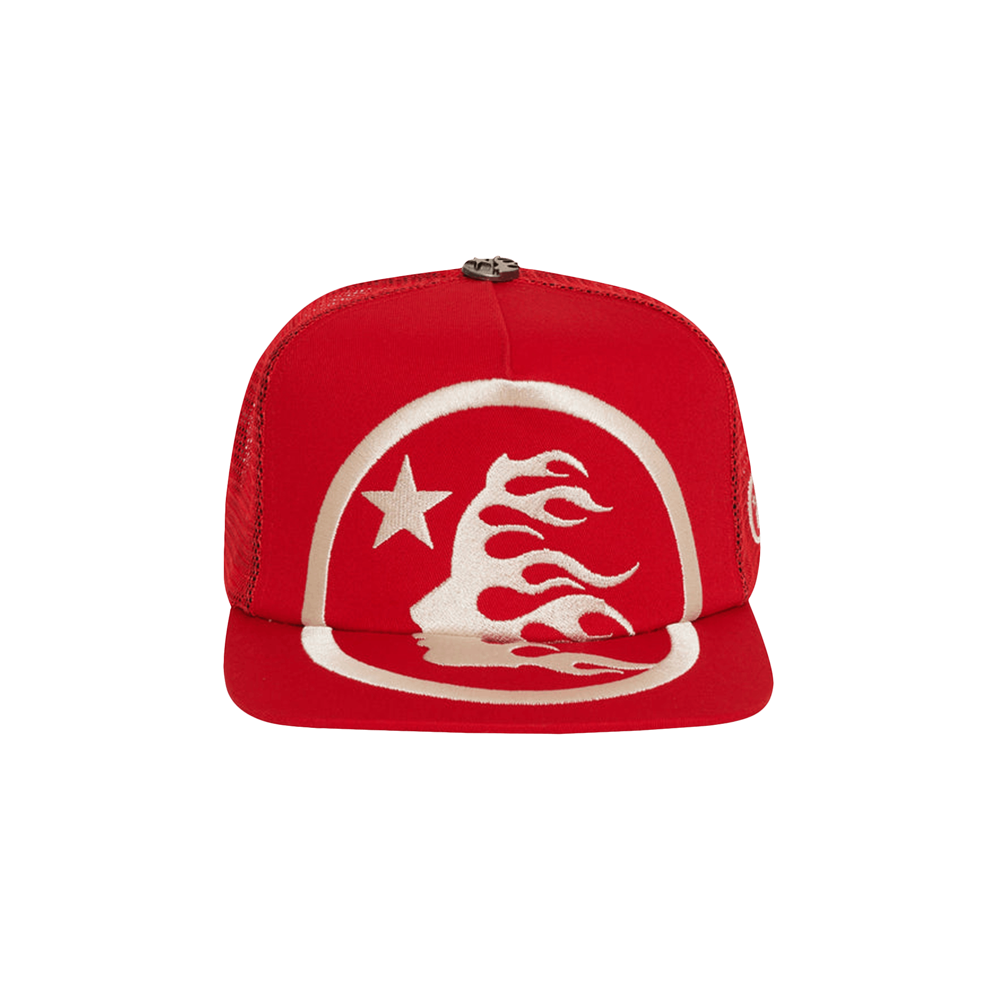 Hellstar Big Logo Trucker Snapback Hat 'Red'