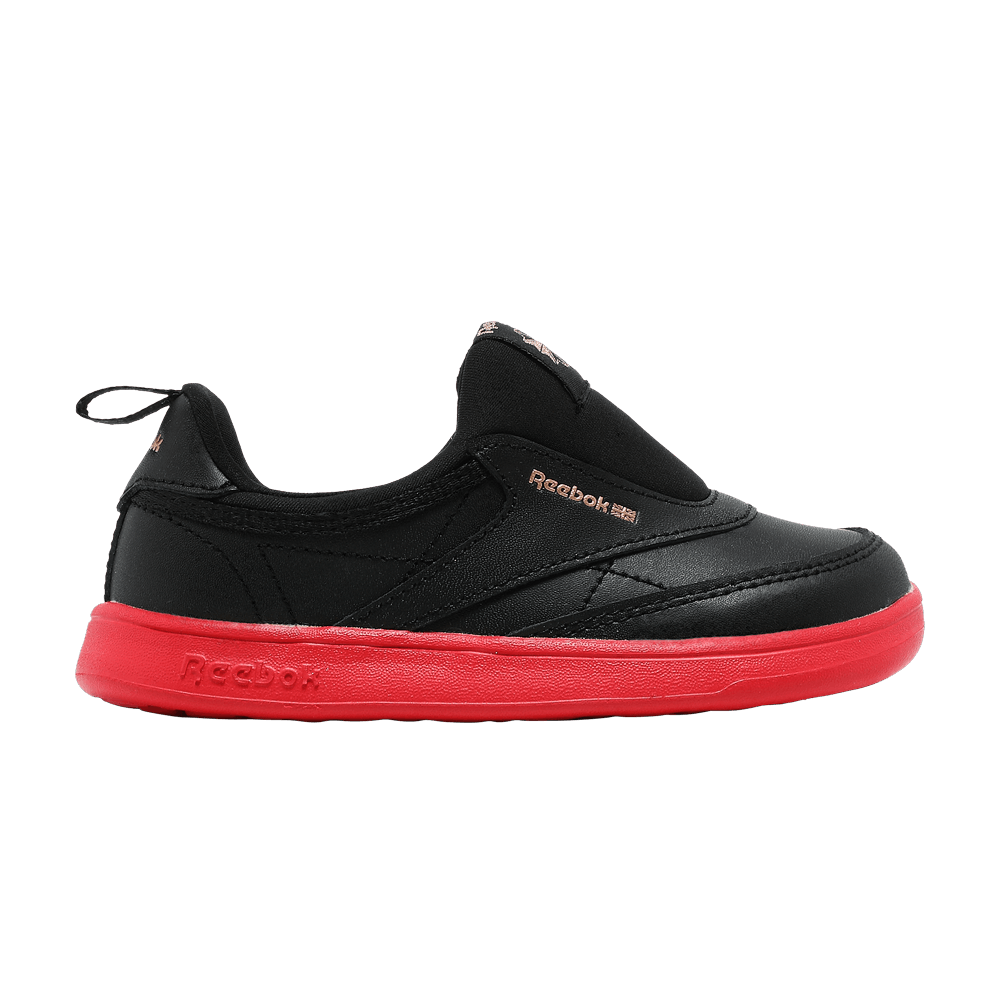 Reebok Cardi B x Club C Slip-On 3 Toddler 'Black Vector Red'