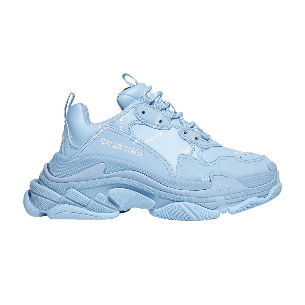 Balenciaga Wmns Triple S Sneaker 'Allover Logo - Light Blue'