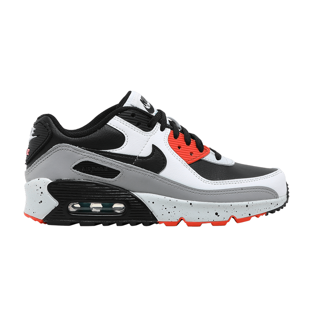 Nike Air Max 90 Leather GS 'White Turf Orange Speckled'