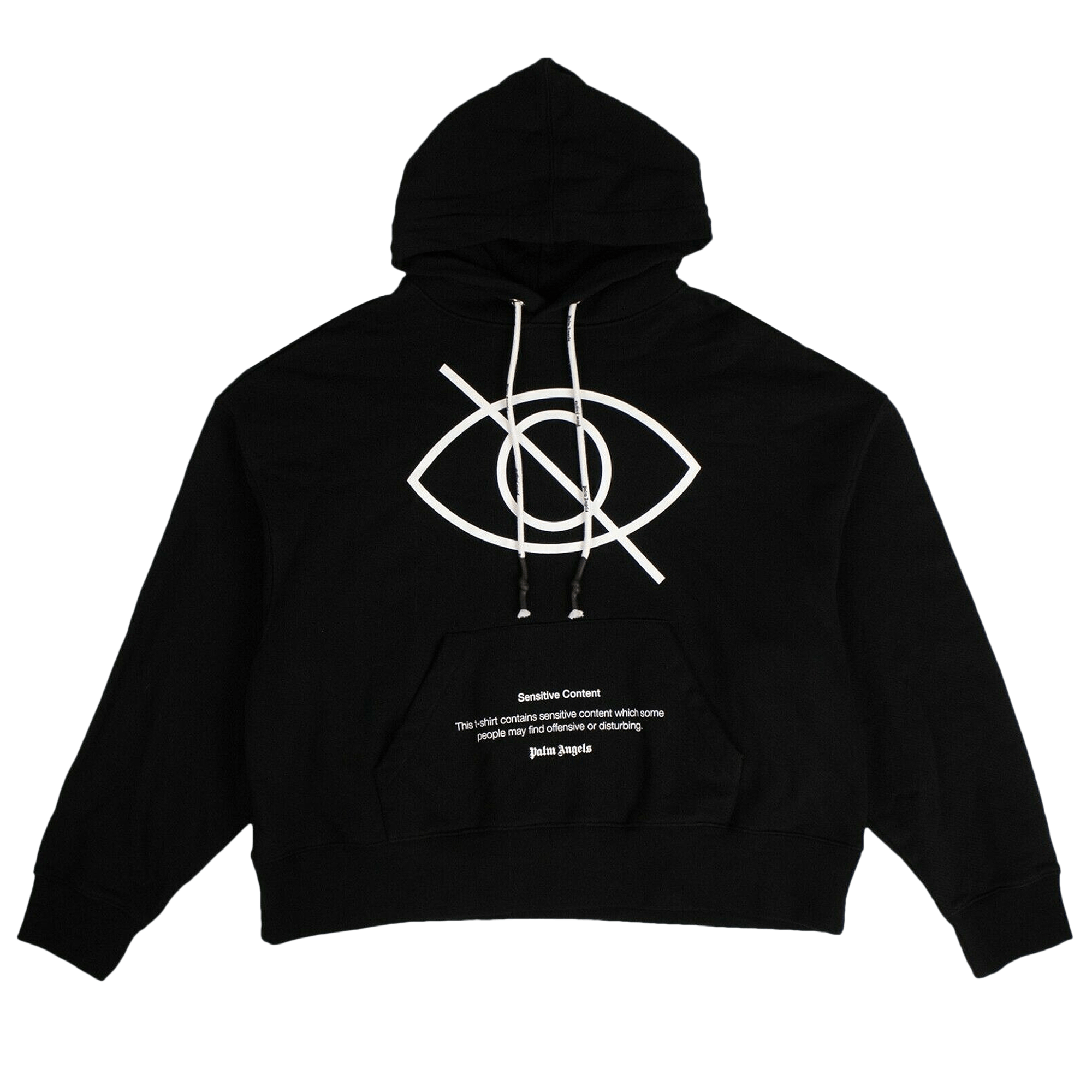 Palm Angels Sensitive Content Print Hooded Sweatshirt 'Black'