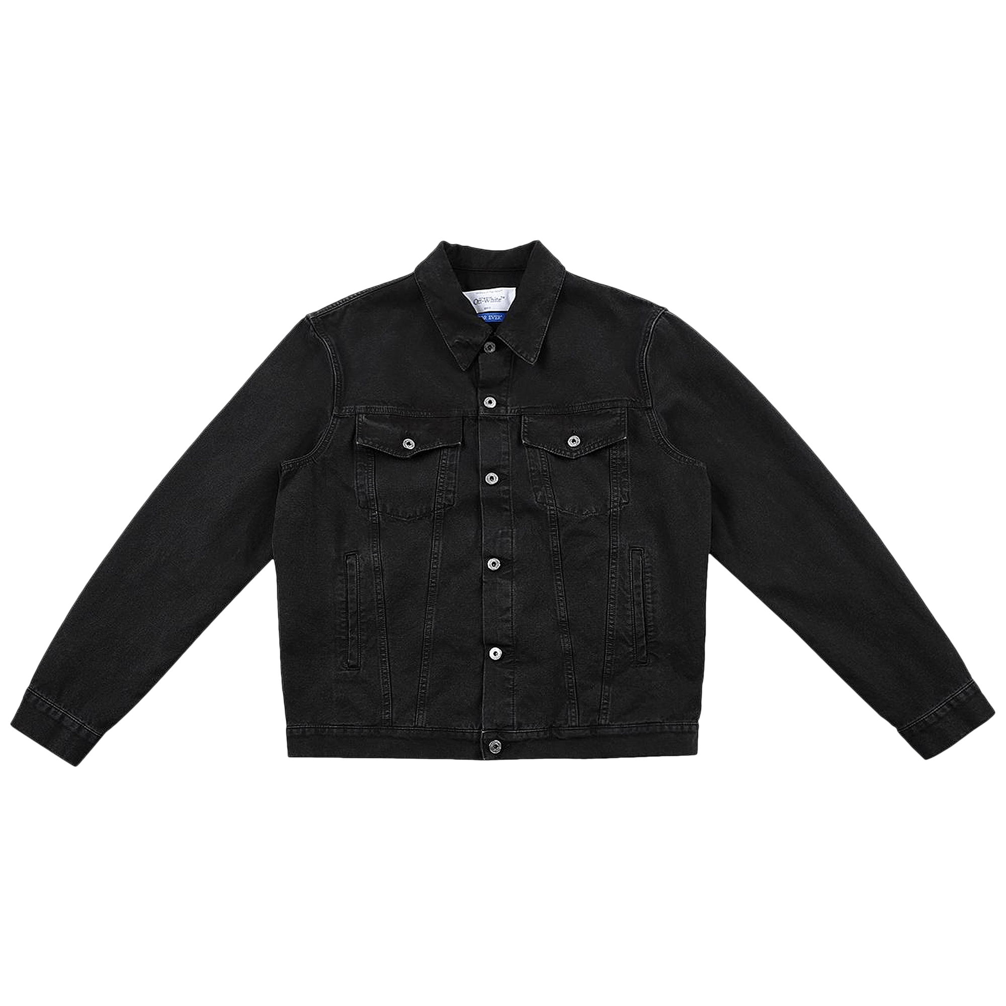 Off-White Canv Varsity Skate Trucker Jacket 'Black/White'