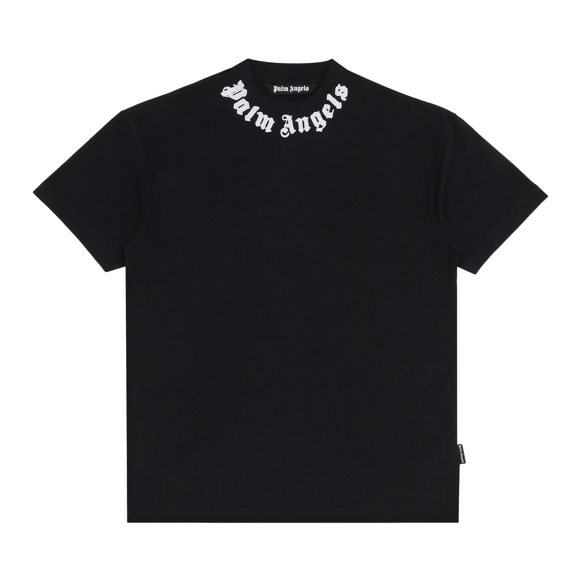 Palm Angels Neck Logo Tee 'Black/Off White'