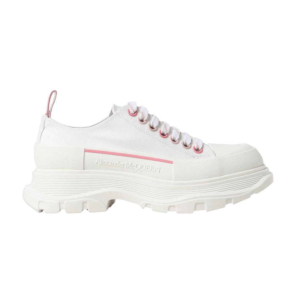 Alexander McQueen Wmns Tread Slick Lace Up 'White Soft Coral'