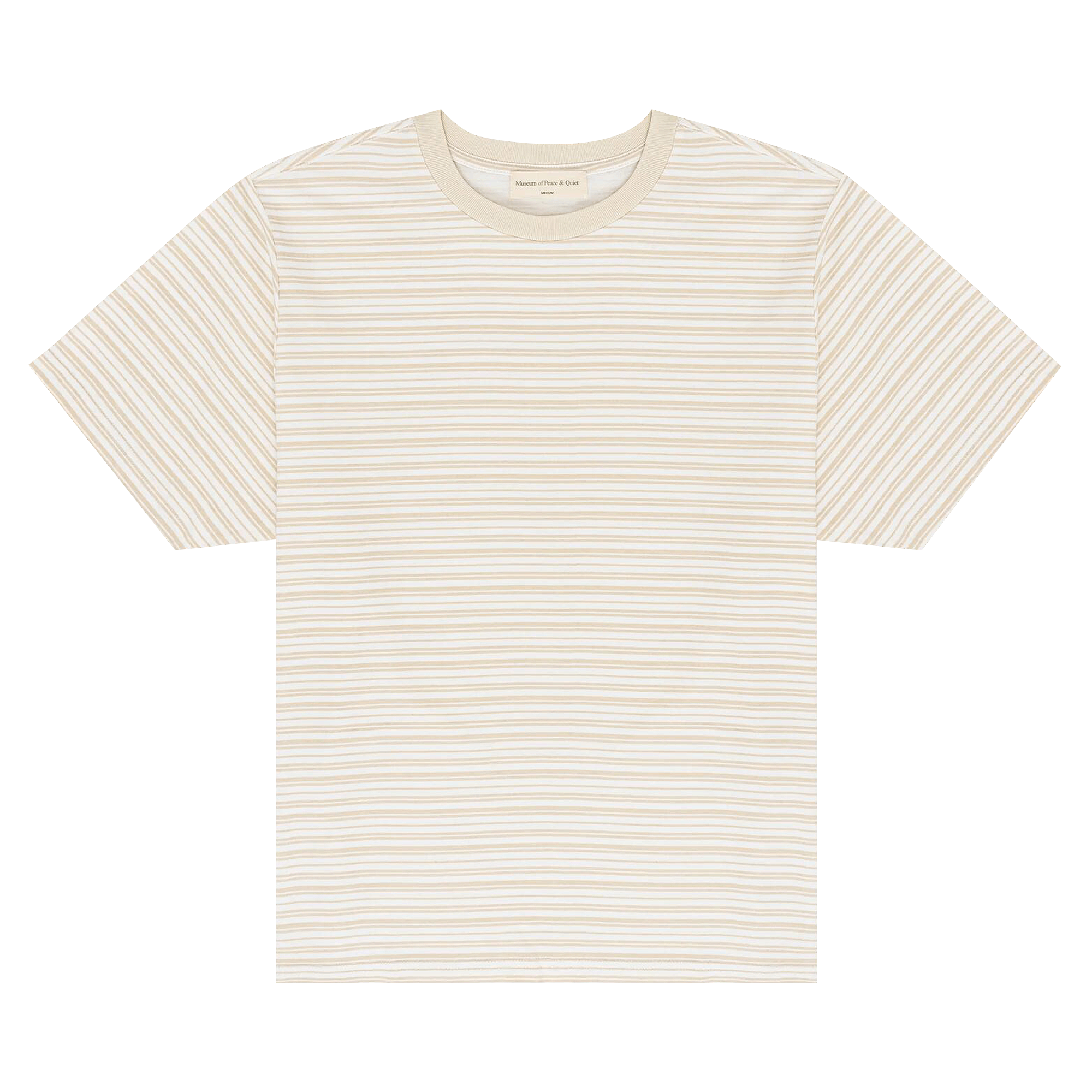 Museum of Peace & Quiet Wordmark Striped T-Shirt 'Bone'