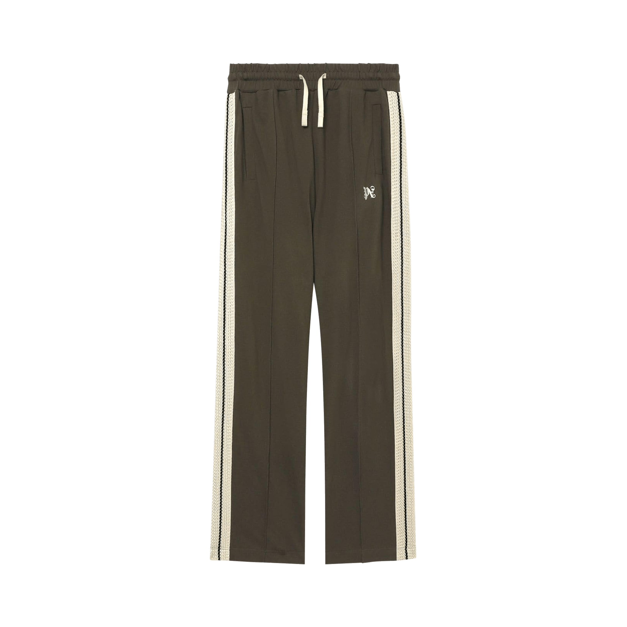Palm Angels Monogram Piquet Track Pants 'Brown/Off White'