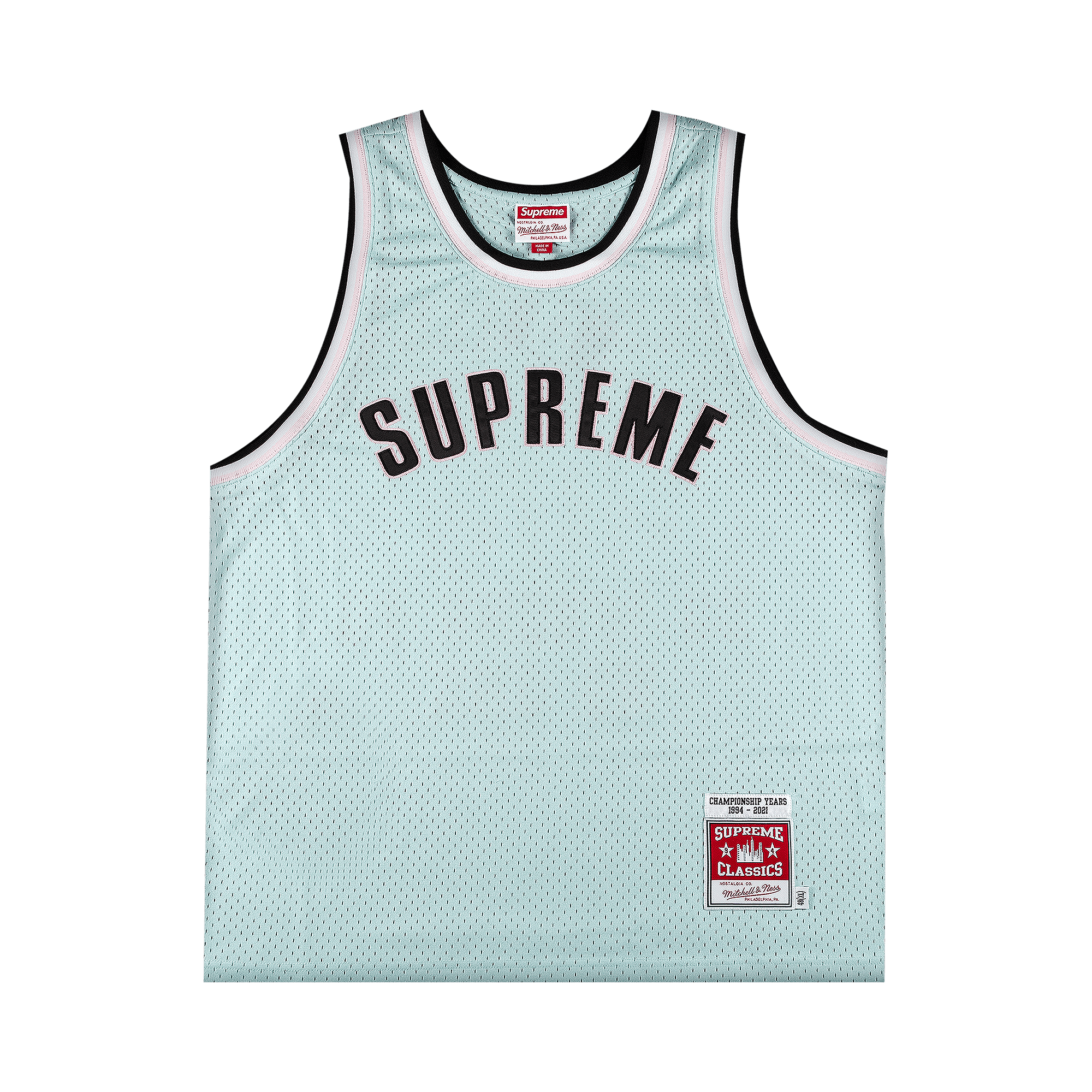 Supreme x Mitchell And Ness Basketball Jersey 'Light Blue'