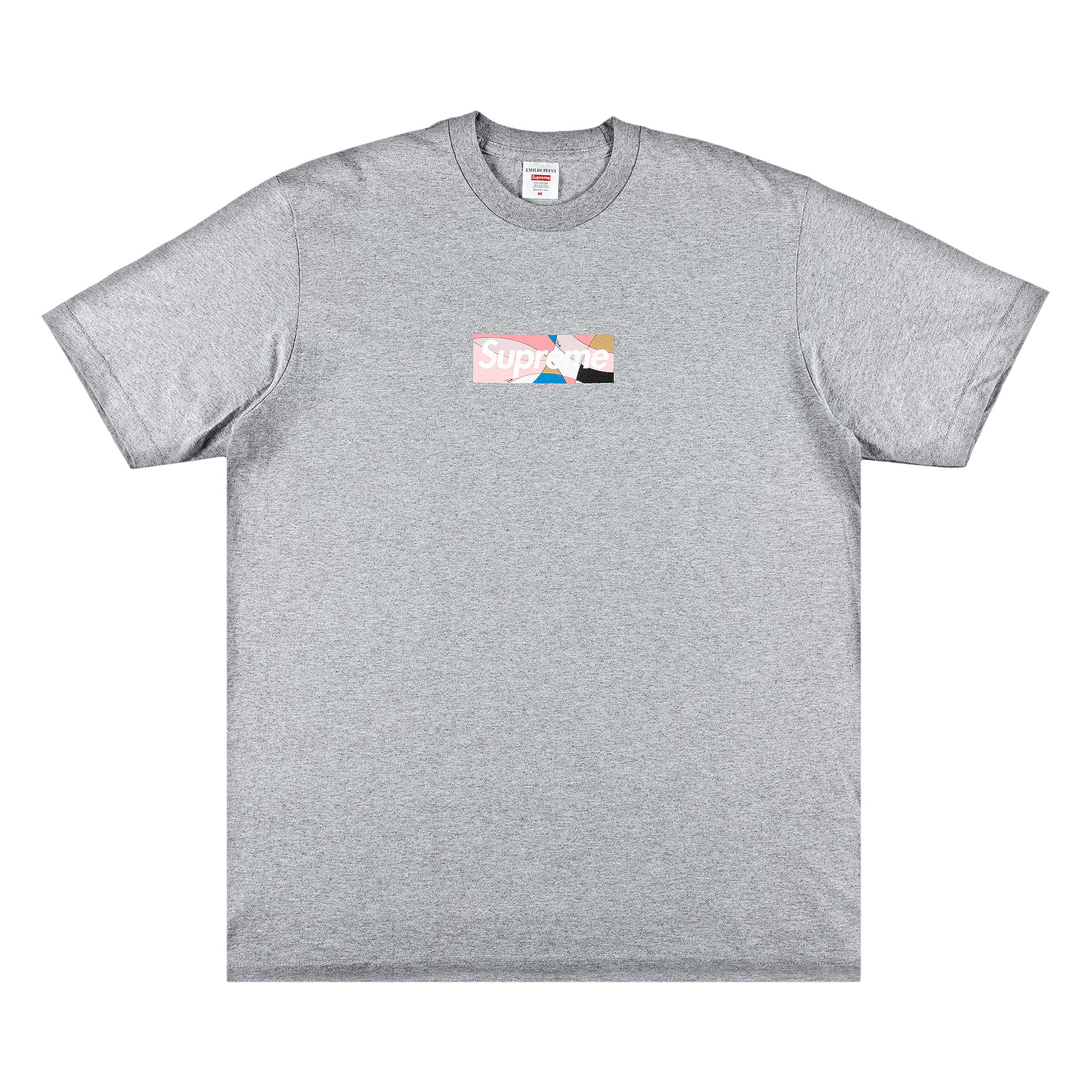 Supreme x Emilio Pucci Box Logo Tee 'Heather Grey/Dusty Pink'