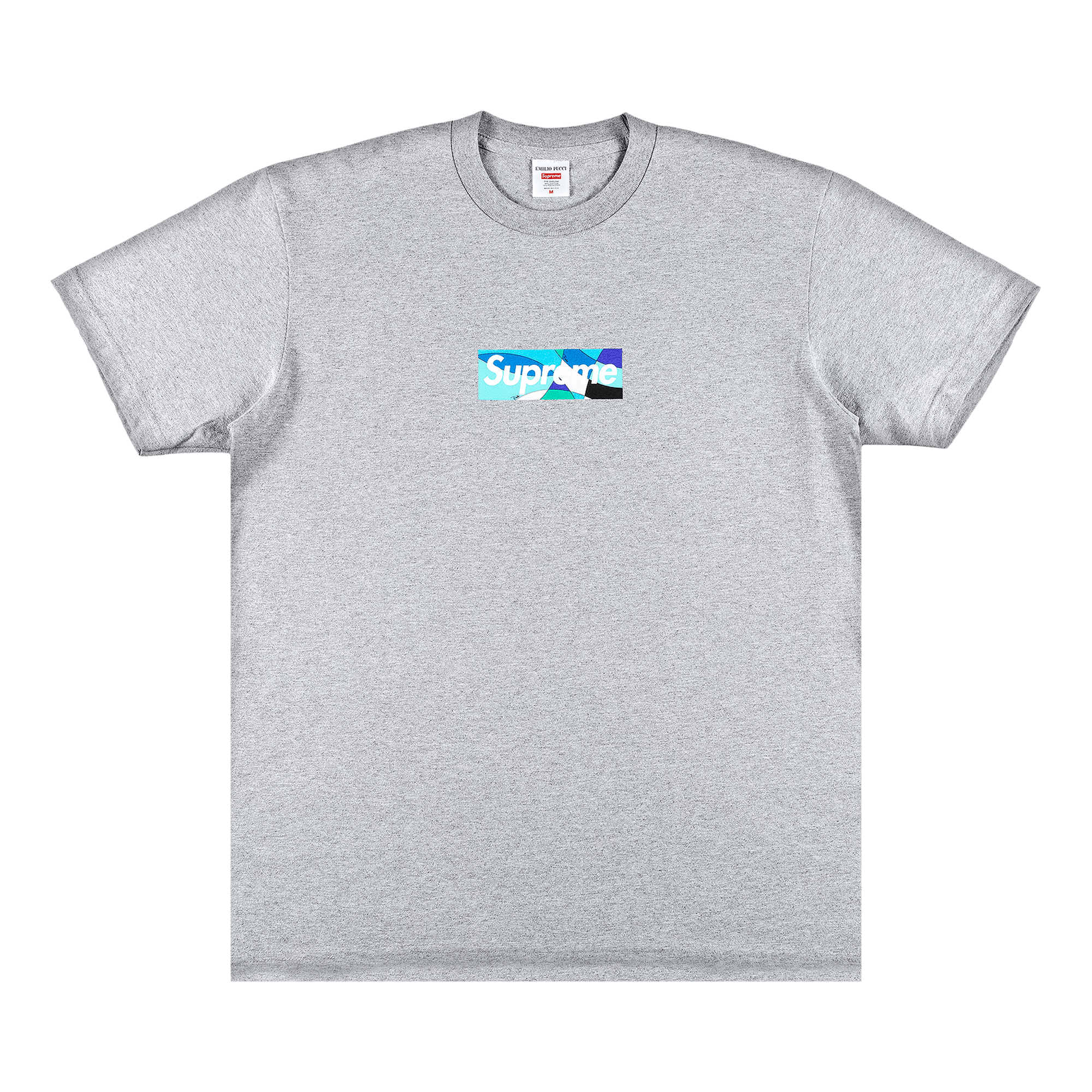 Supreme x Emilio Pucci Box Logo Tee 'Heather Grey/Blue'