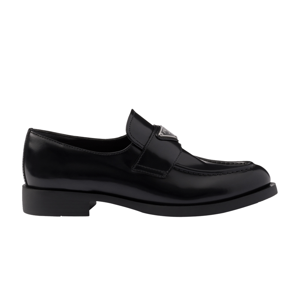 Prada Wmns Brushed Leather Loafer 'Black'