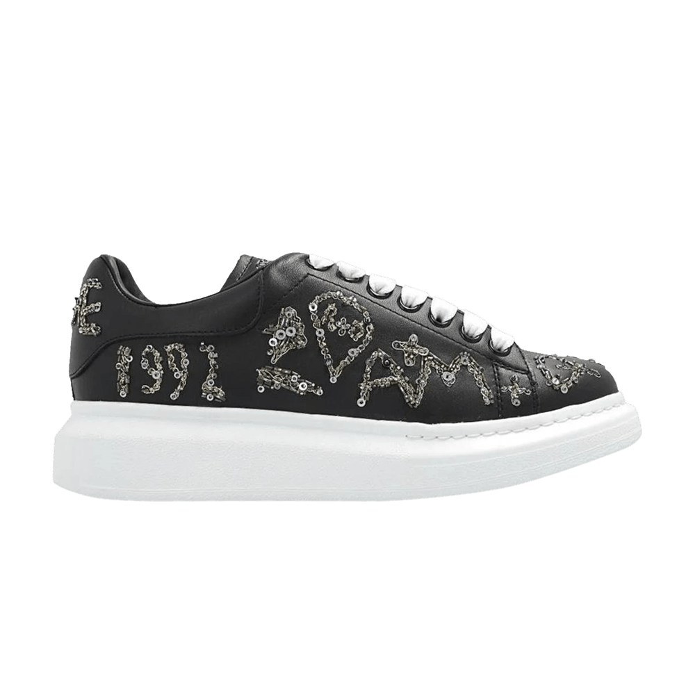 Alexander McQueen Wmns Oversized Sneaker 'Black White Sequins'